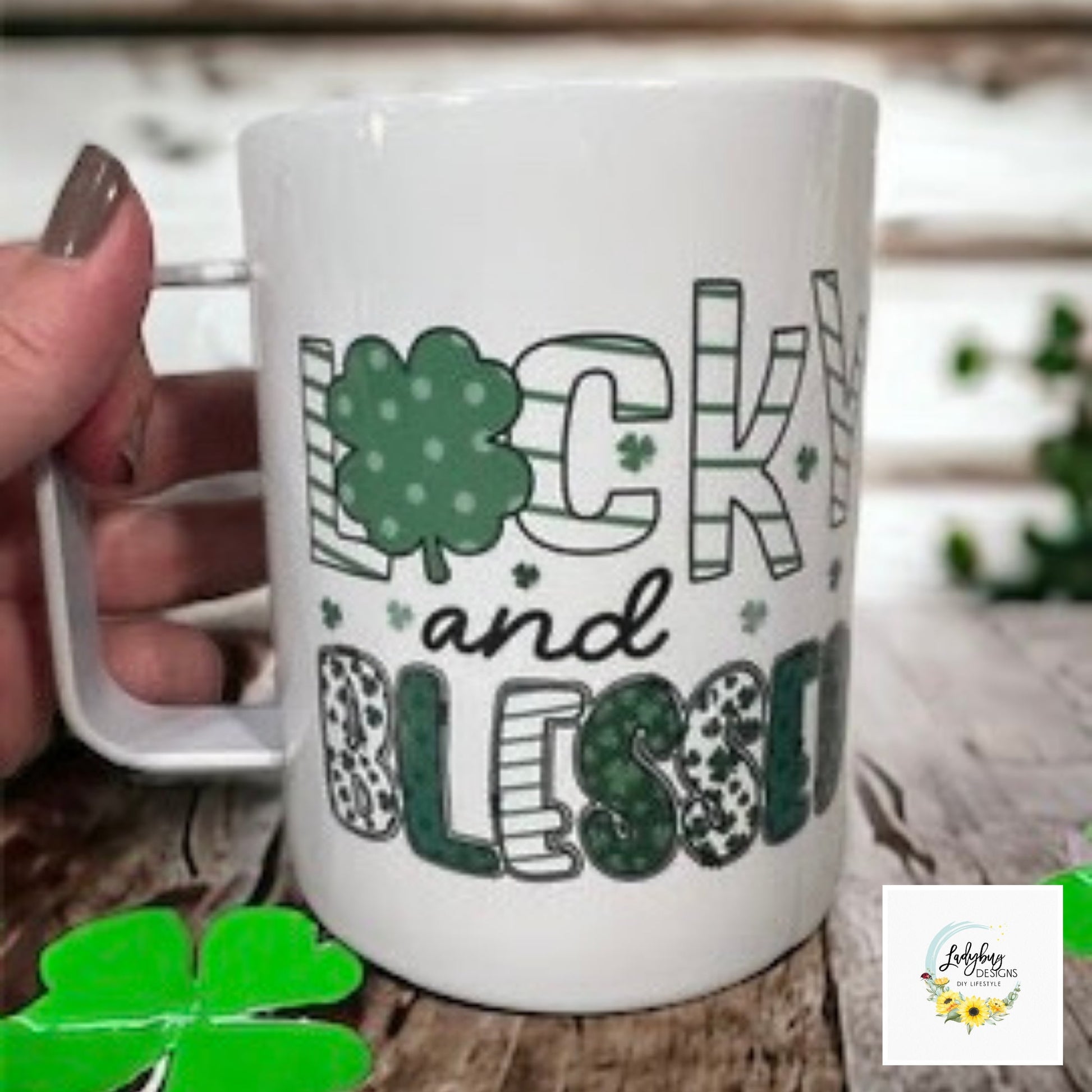 St Patricks Day Mug, Lucky Coffee Mug, Shamrock Coffee Mug, Green Irish Tumbler, Four Leaf Clover Mug, St Pats Day Tumbler, Luck of the Irish, St Pats Day Gift, Shamrock Tumbler, Coffee Mug Handle, Iced Coffee Mug, My Lucky Charm, St Pats Day Cups