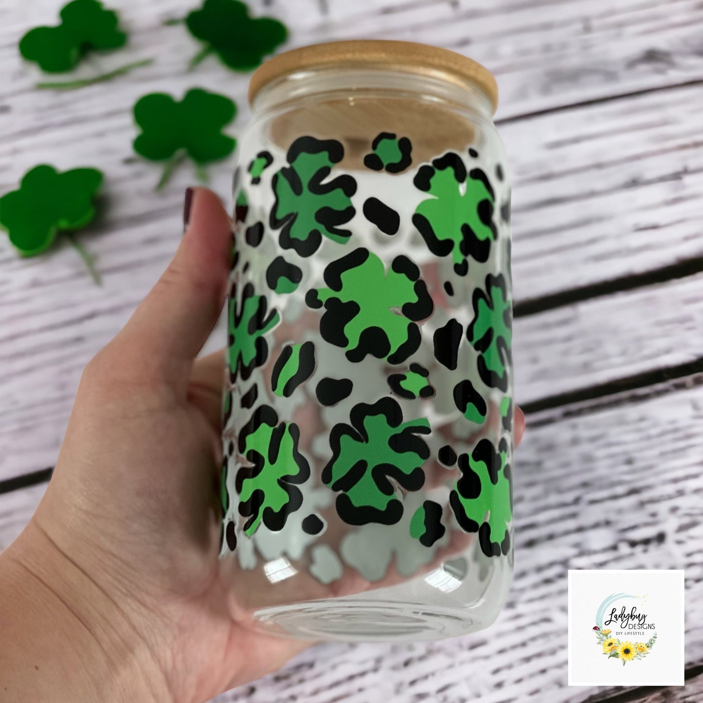 St Patricks Day Cup, Shamrock Libbey, Irish Beer Can Glass, Green Ice Coffee Cup, Lucky Iced Coffee, St Pattys Day Libbey, St Patricks Day Gift, Clover Glass Can, Lucky Green Libbey, Four Leaf Clover Cup, Luck of the Irish, Leopard Can Glass, Shamrock St Pats Cup