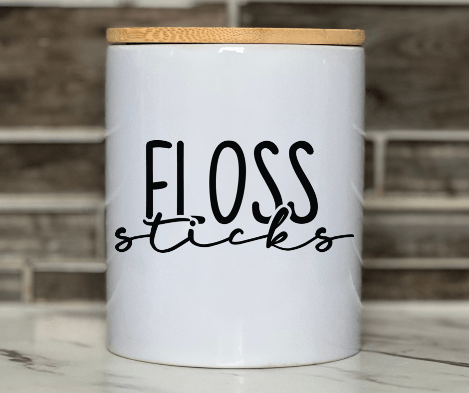 Floss Sticks Bathroom Jar - Ladybug Designs, DIY Lifestyle