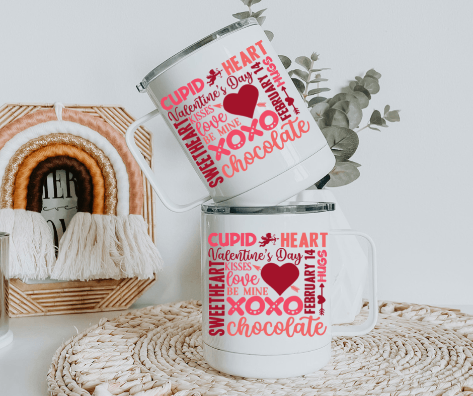 Ready to Ship! Valentine's Day 10 oz Sublimation Coffee/Camp Mug - Ladybug Designs, DIY Lifestyle