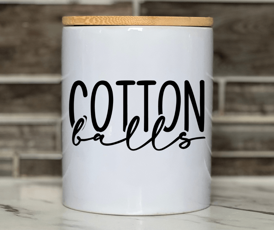 Cotton Balls Bathroom Jar - Ladybug Designs, DIY Lifestyle