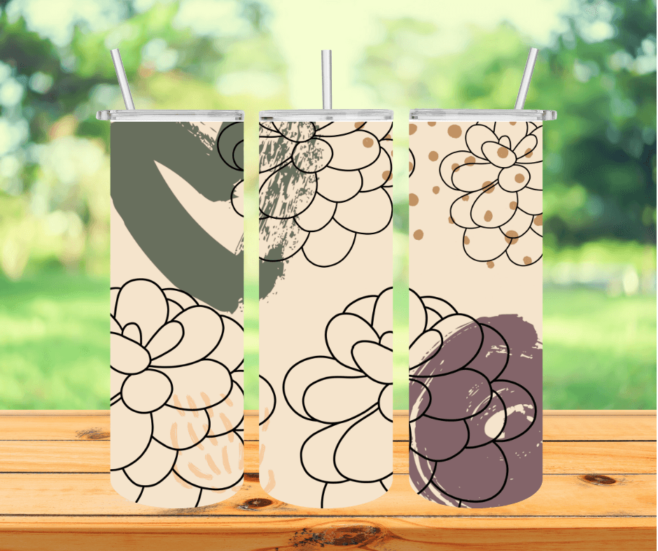 Ready to Ship! Succulent 20 oz Matte Sublimation Insulated Tumbler - Ladybug Designs, DIY Lifestyle