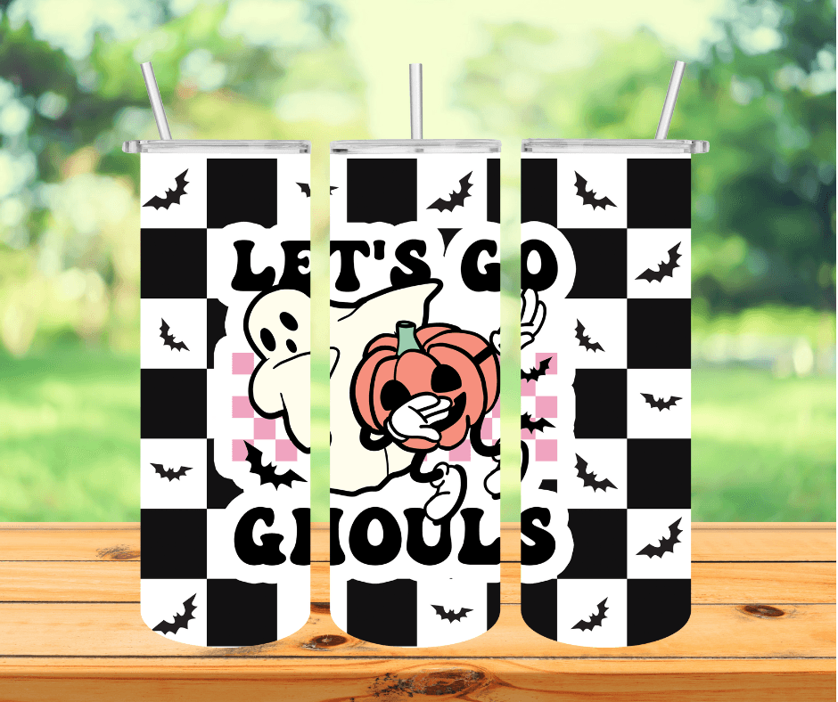 Let's Go Ghouls 20 oz Sublimation Insulated Tumbler - Ladybug Designs, DIY Lifestyle