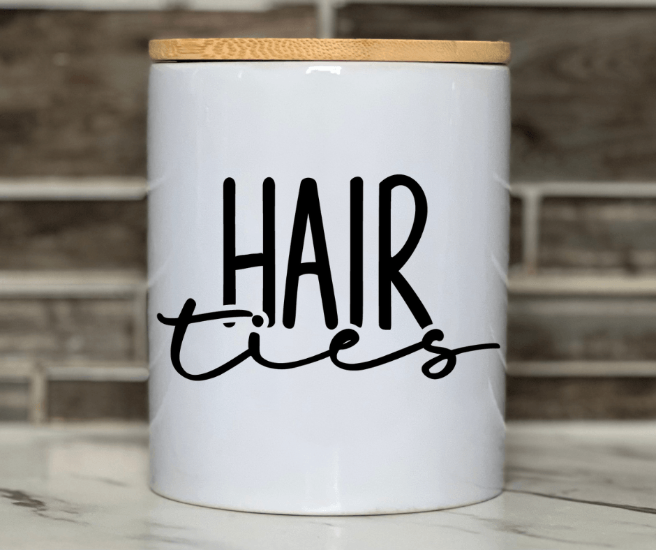 Hair Ties Bathroom Jar - Ladybug Designs, DIY Lifestyle