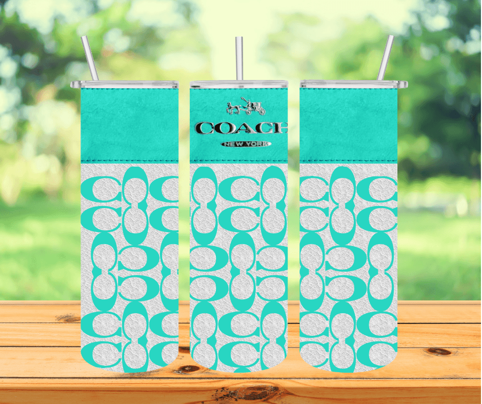 Ready to Ship! Teal Coach 20 oz Sublimated Insulated Matte Tumbler - Ladybug Designs, DIY Lifestyle