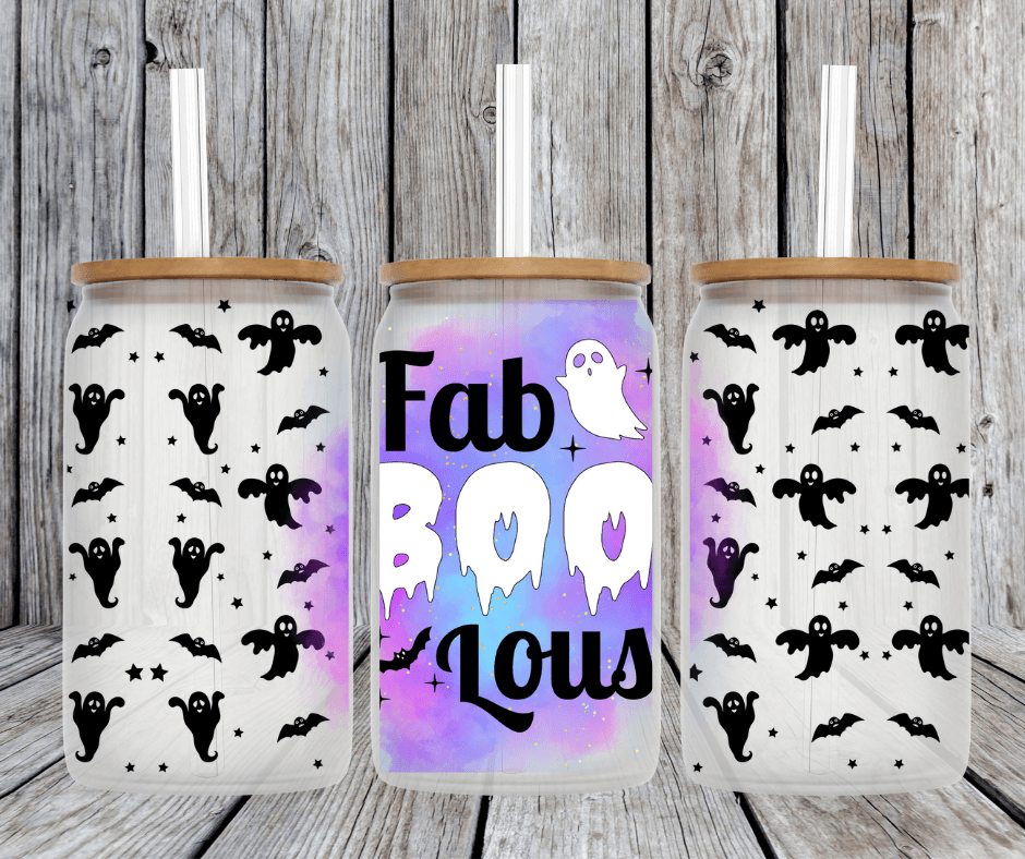 Ready to Ship! Fab Boo Lous Frosted 16 oz Beer Can Glass - Ladybug Designs, DIY Lifestyle