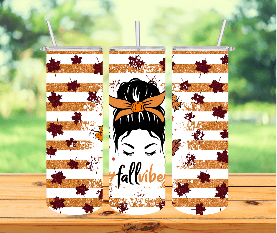 Ready to Ship! Fall Vibes 20 oz Sublimation Insulated Tumbler - Ladybug Designs, DIY Lifestyle