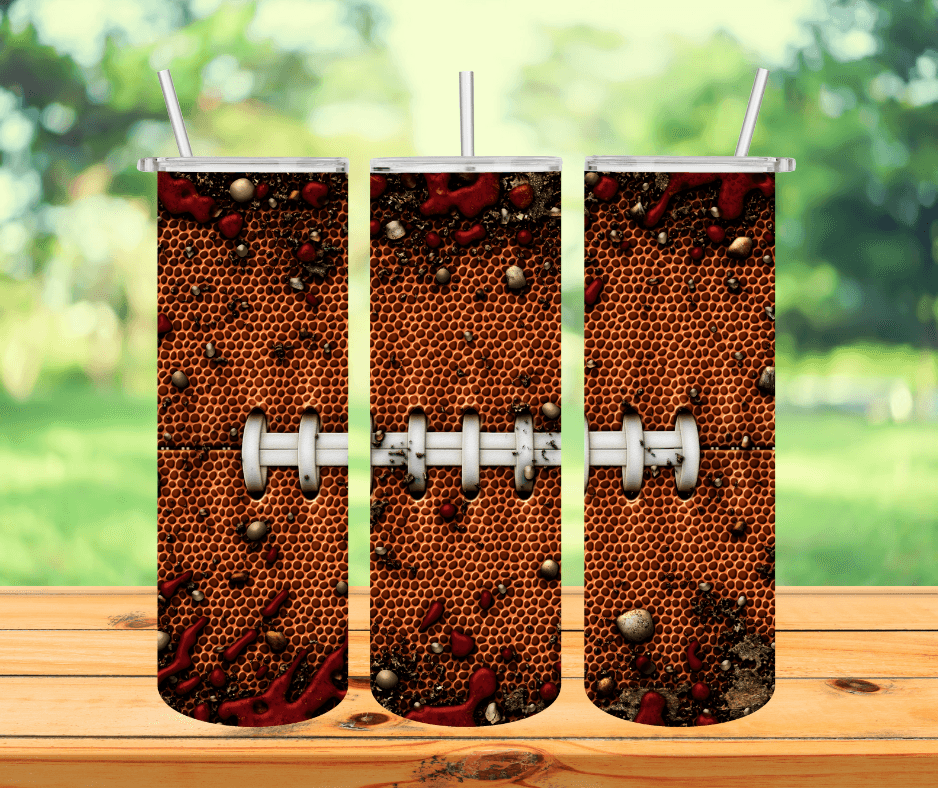 Ready to Ship! Football 20 oz Sublimation Insulated Matte Tumbler - Ladybug Designs, DIY Lifestyle