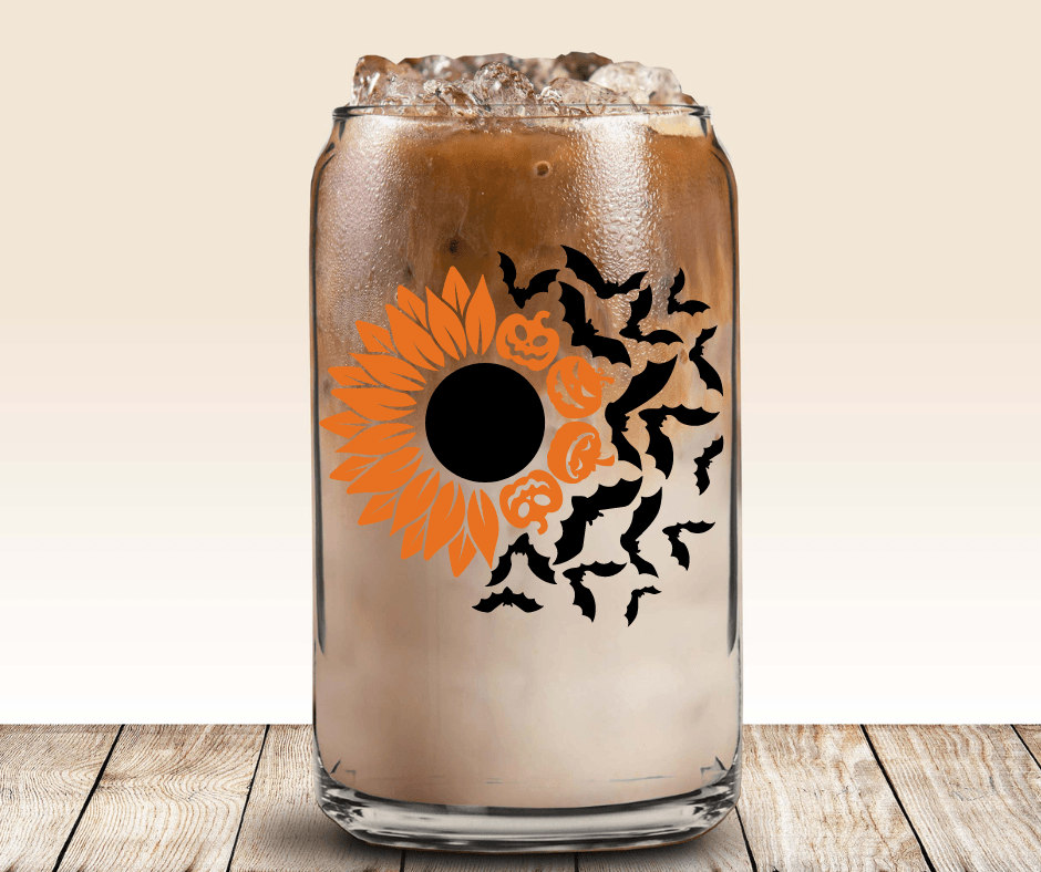 Ready to Ship! Sunflower Bats 16 oz Beer Can Glass - Ladybug Designs, DIY Lifestyle