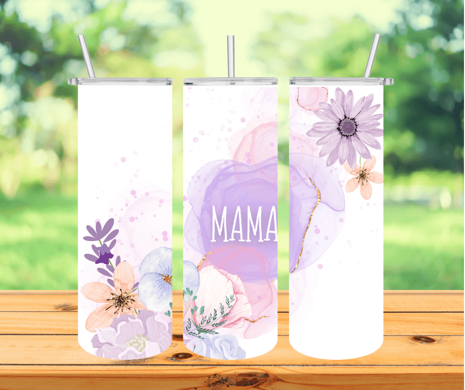 Ready to Ship! Floral Mama 20 oz Sublimation Insulated Tumbler - Ladybug Designs, DIY Lifestyle