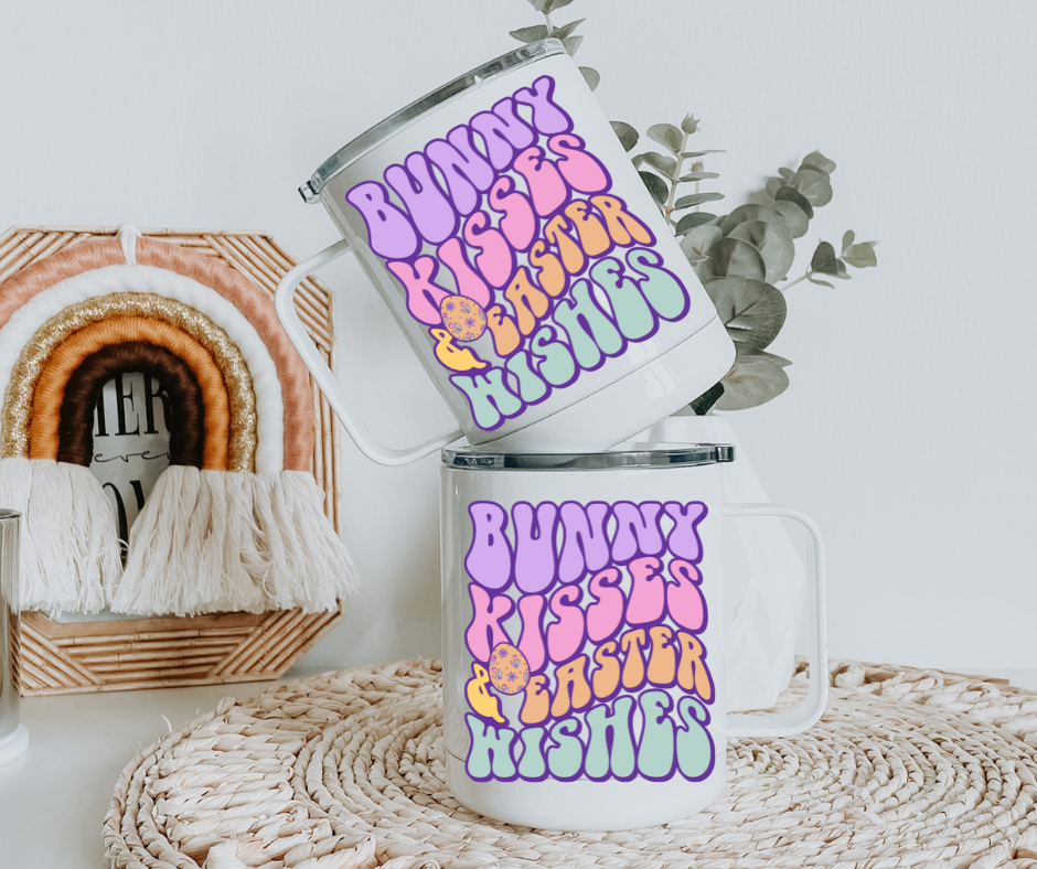 Bunny Kisses & Easter Wishes 10 oz Sublimation Coffee/Camp Mug