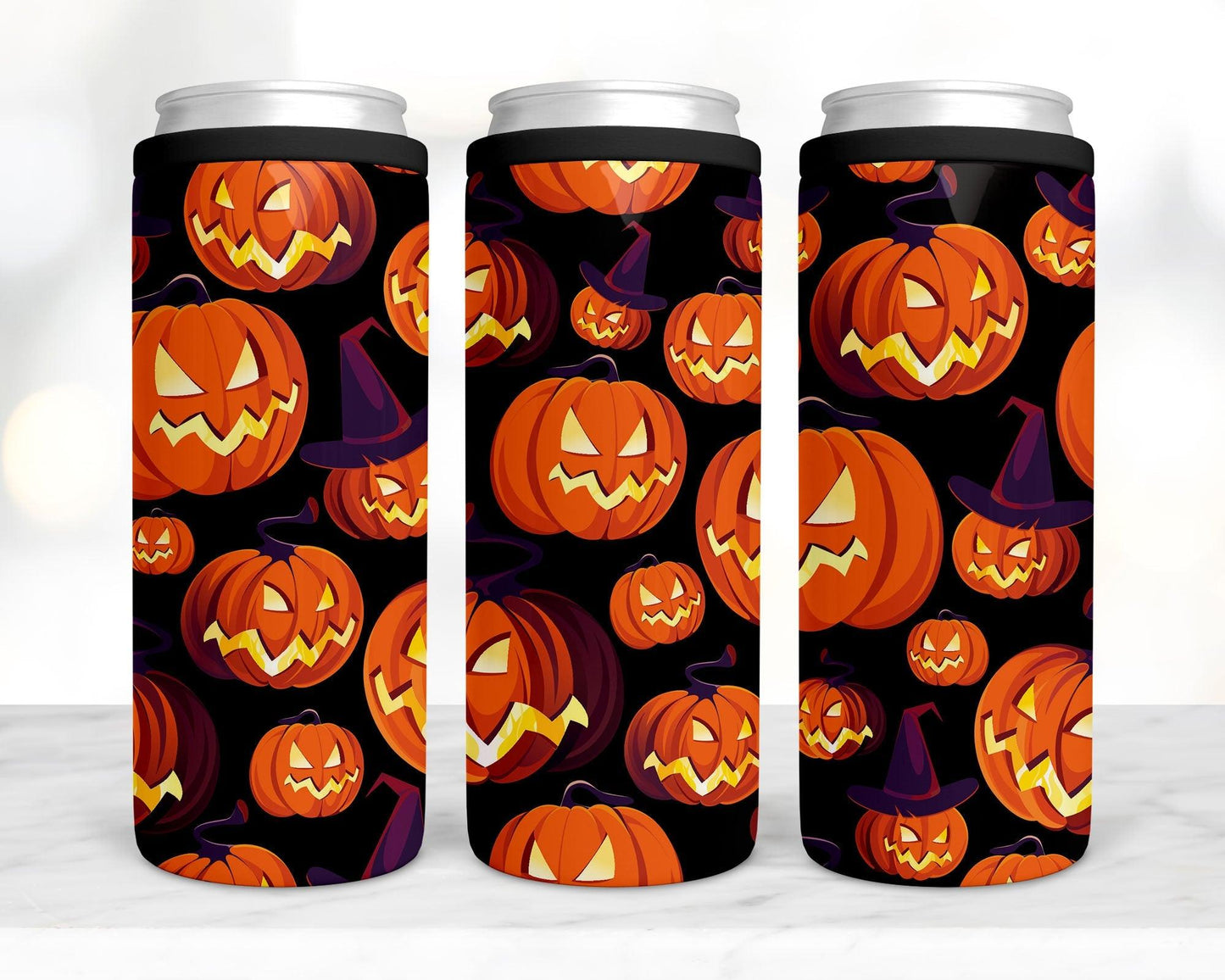 Ready to Ship! 4 in 1 Jack-O-Lanterns Sublimation Can Cooler - Ladybug Designs, DIY Lifestyle