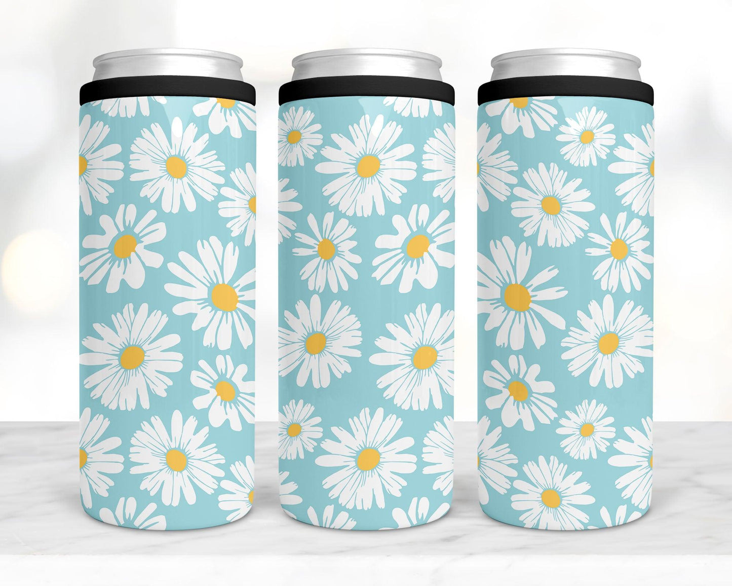 Ready to Ship! 4 in 1 Daisy Sublimation Can Cooler - Ladybug Designs, DIY Lifestyle