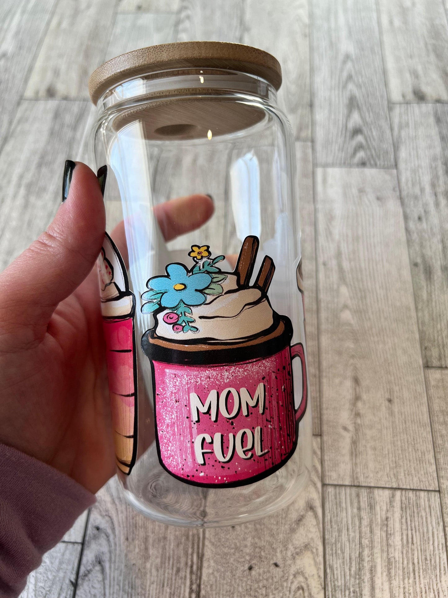 Mom Fuel 16 oz Beer Can Glass - Ladybug Designs, DIY Lifestyle