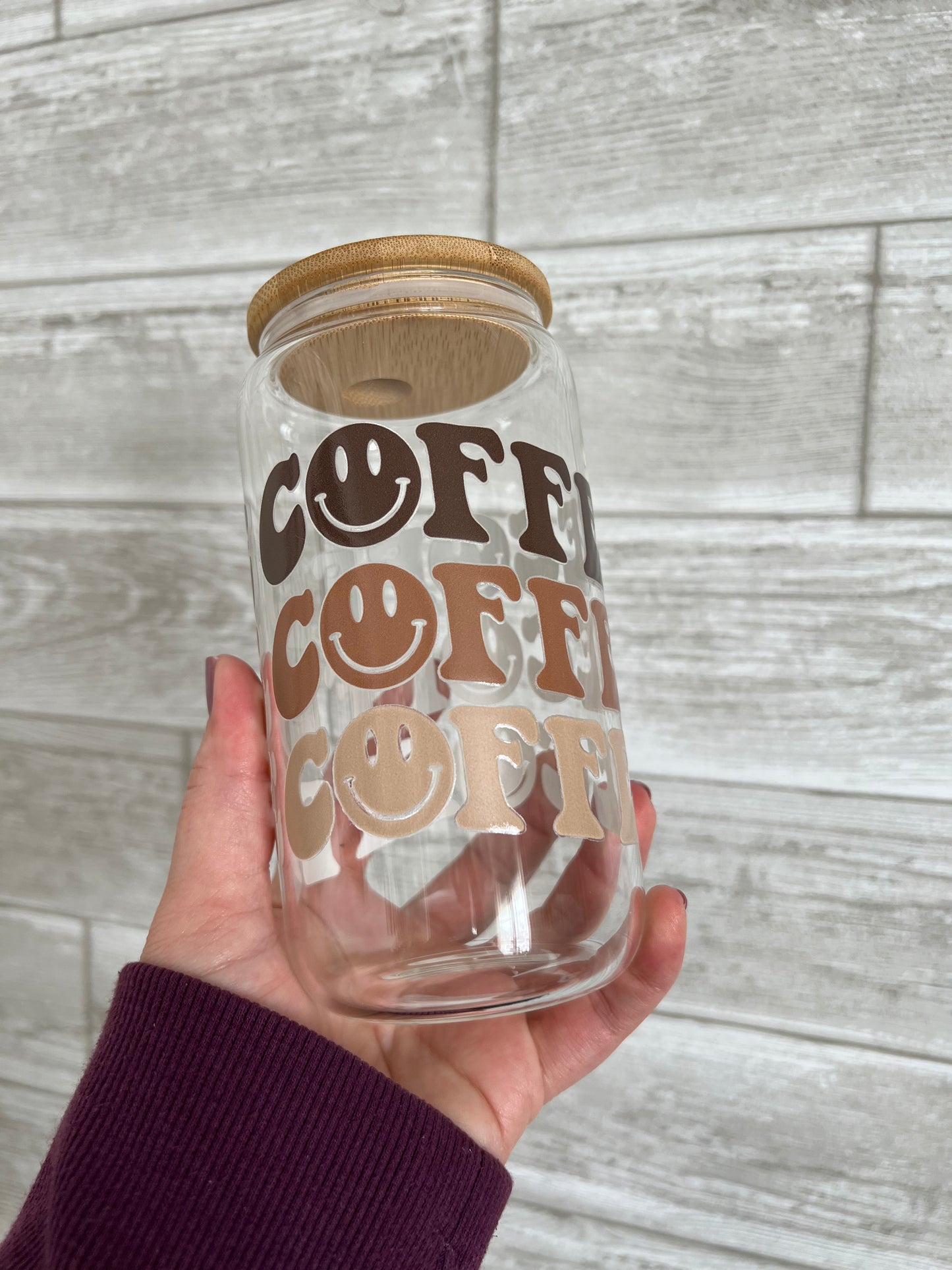 Coffee 16 oz Beer Can Glass