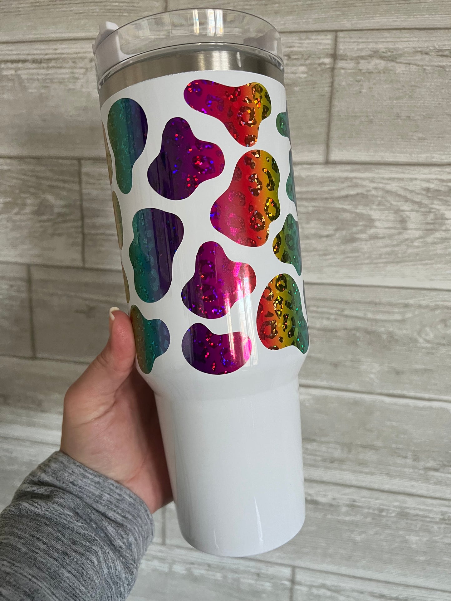 Rainbow Cow 40 oz Tumbler