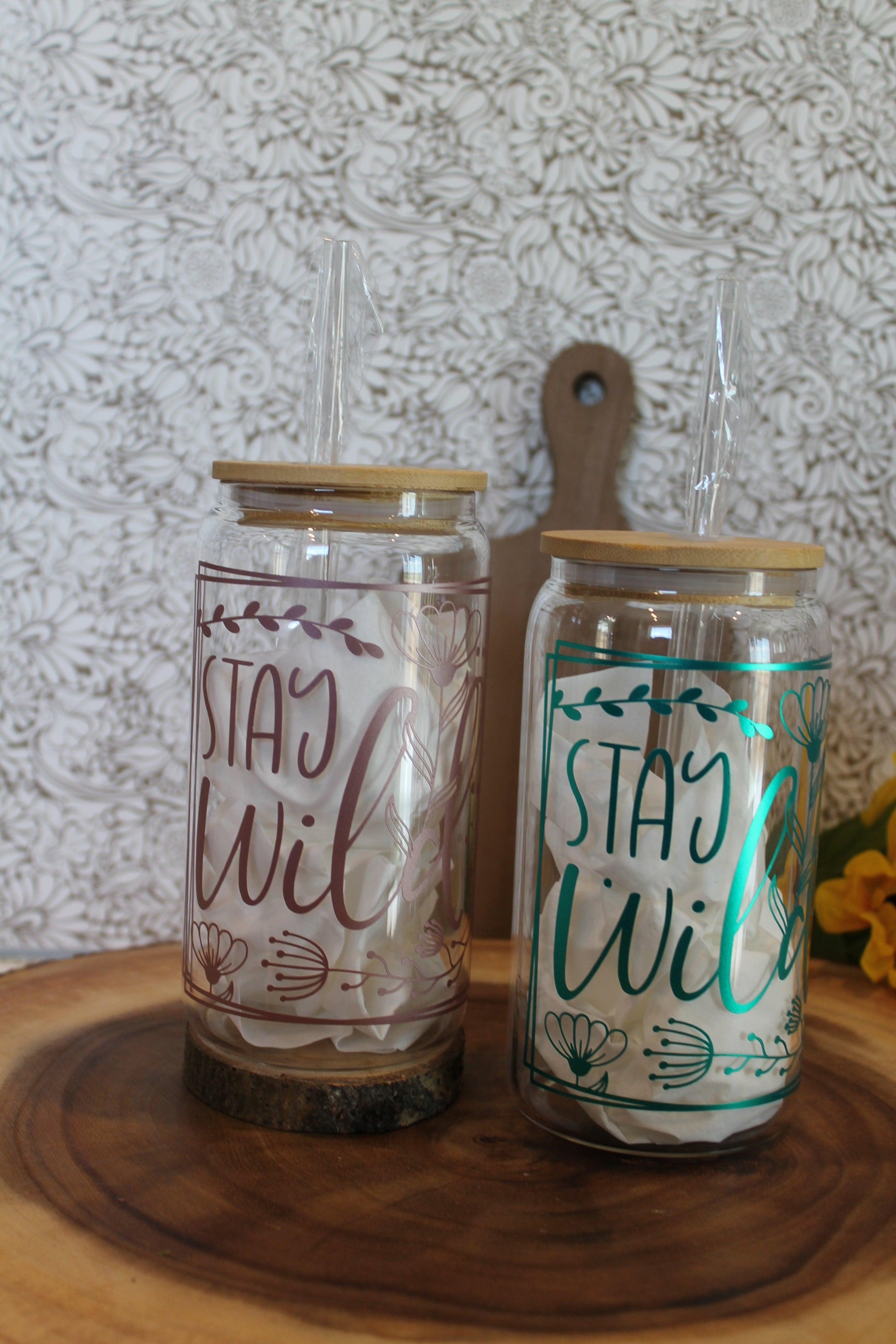 Ready to Ship! Stay Wild 16 oz Beer Can Glass - Ladybug Designs, DIY Lifestyle