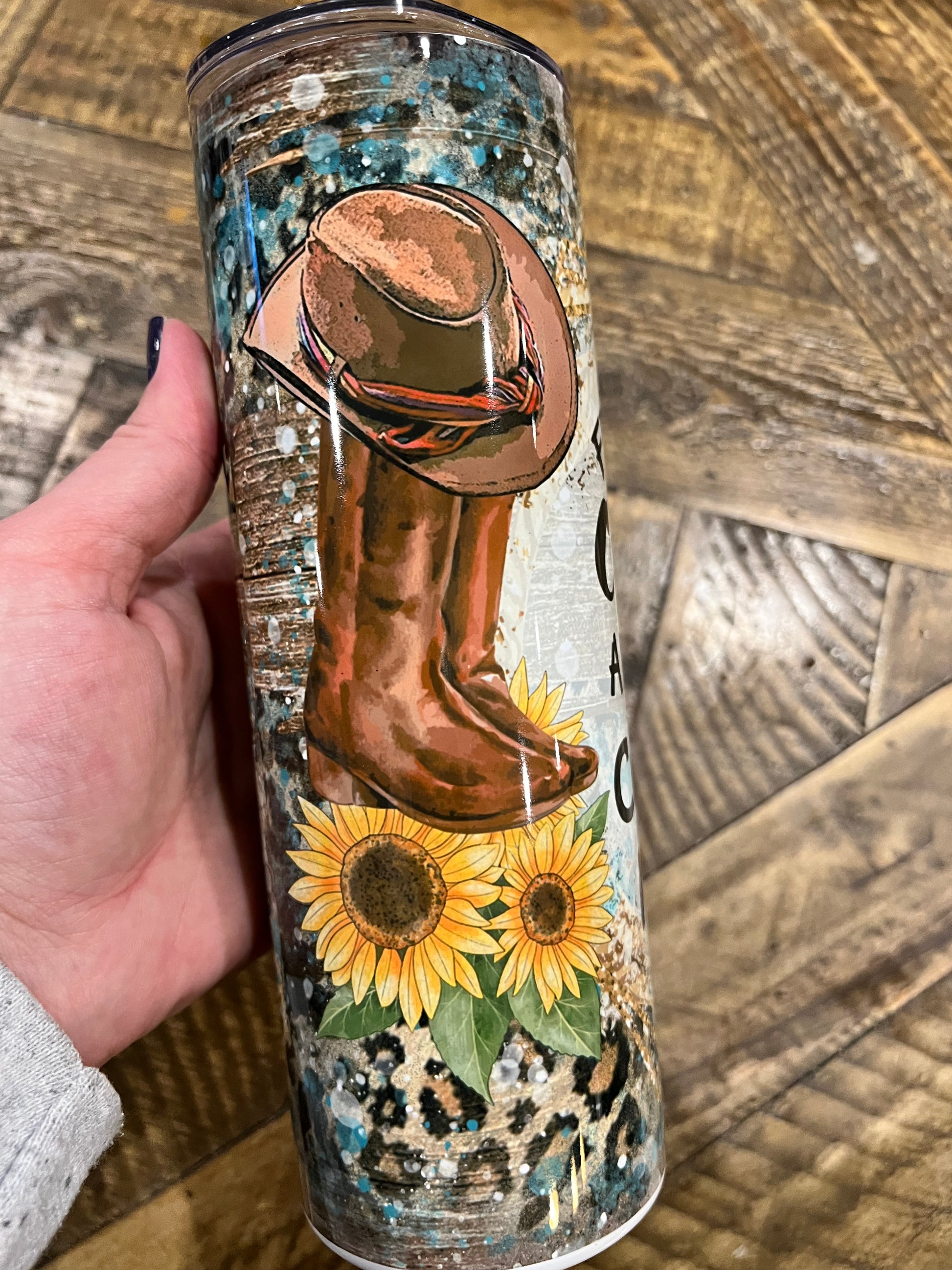 Ready to Ship! Fueled by Coffee & County Music 20 oz Sublimation Insulated Tumbler - Ladybug Designs, DIY Lifestyle