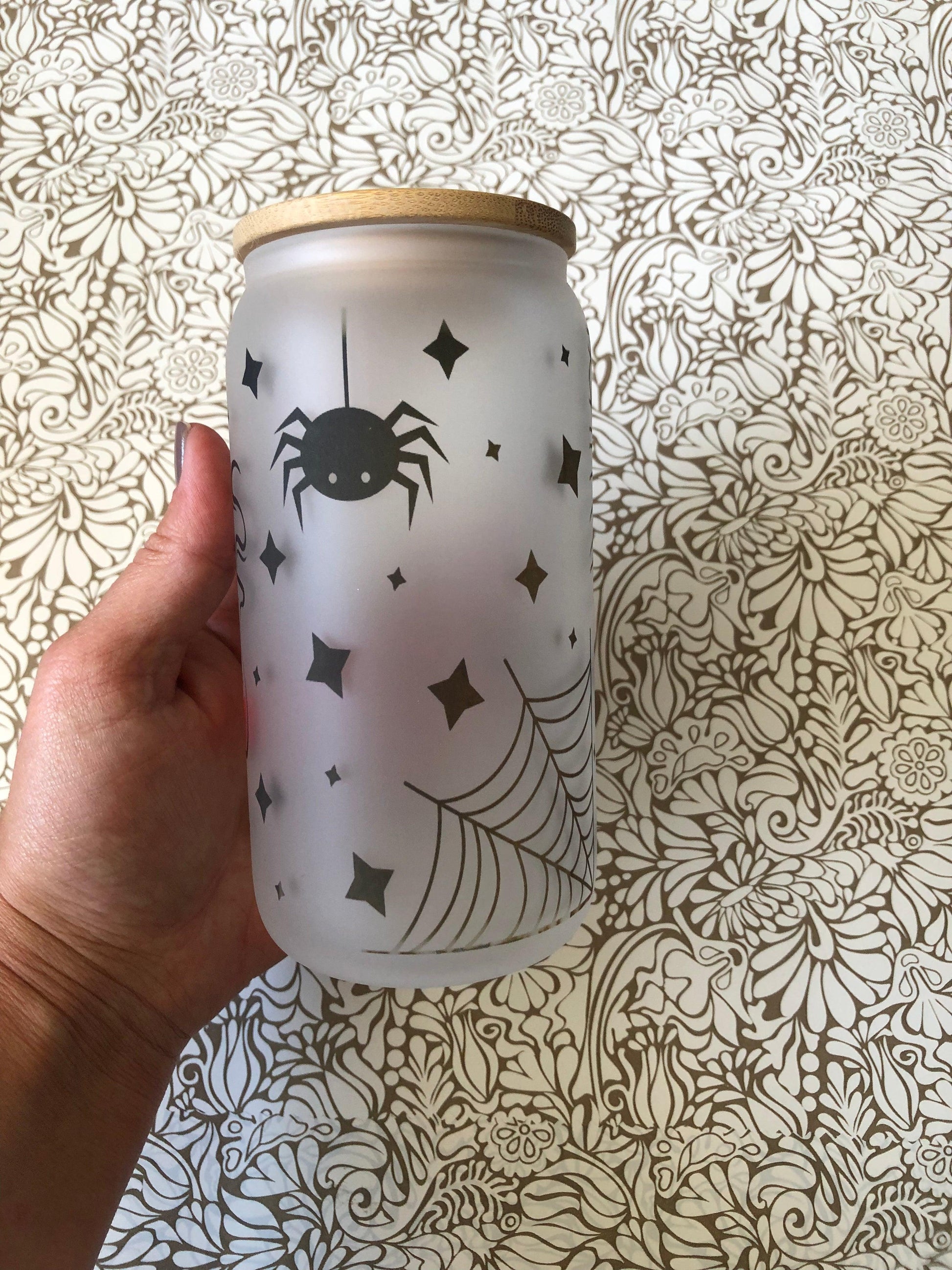 Ready to Ship! Come In For a Spell Frosted 16 oz Beer Can Glass - Ladybug Designs, DIY Lifestyle