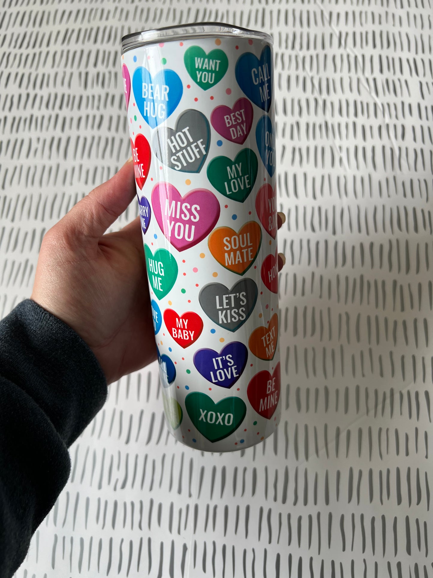 Ready to Ship! Conversation Hearts 20 oz Sublimation Insulated Tumbler - Ladybug Designs, DIY Lifestyle