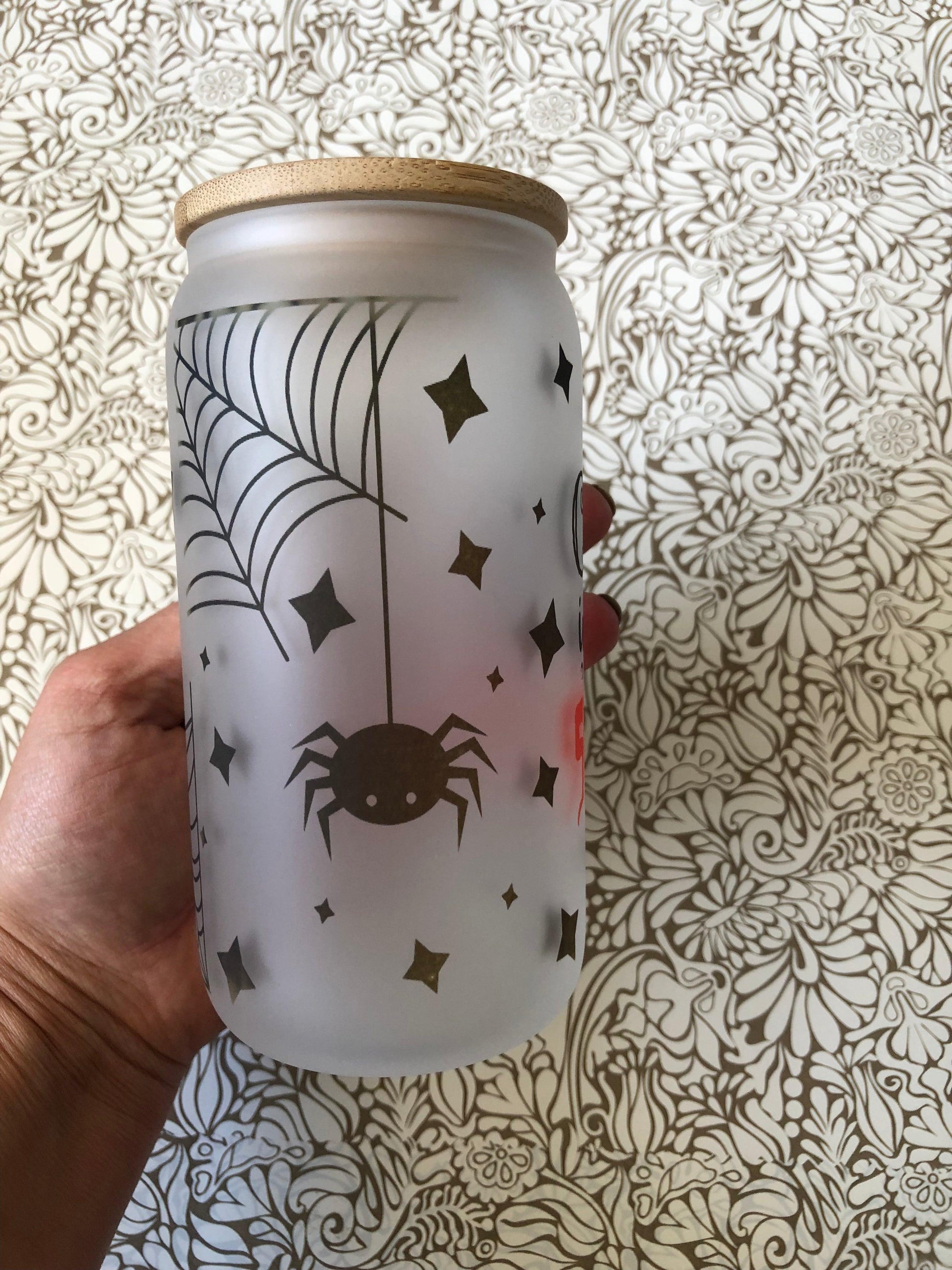 Ready to Ship! Come In For a Spell Frosted 16 oz Beer Can Glass - Ladybug Designs, DIY Lifestyle