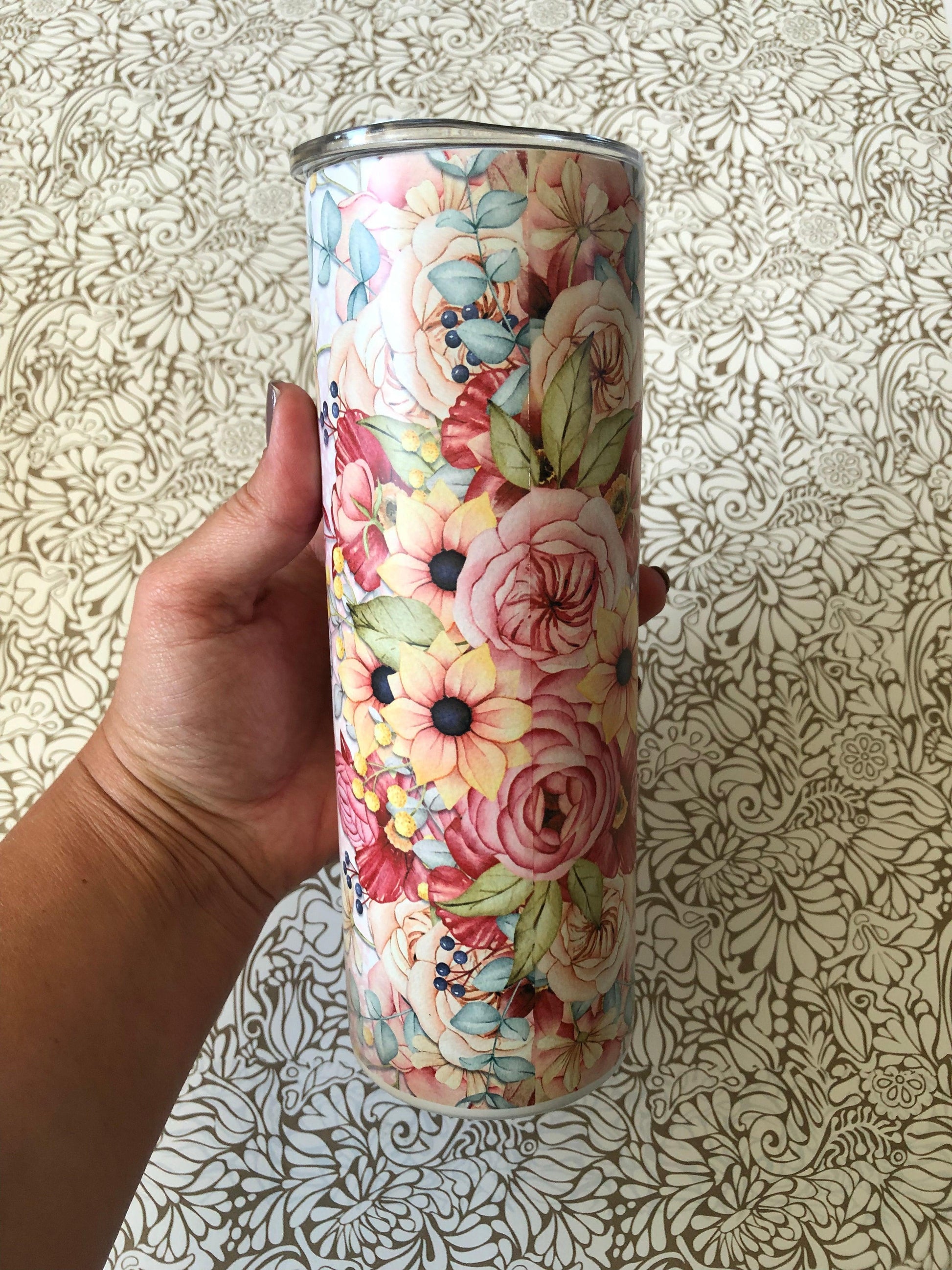 Ready to Ship! Thankful Mama 20 oz Sublimation Insulated Matte Tumbler - Ladybug Designs, DIY Lifestyle