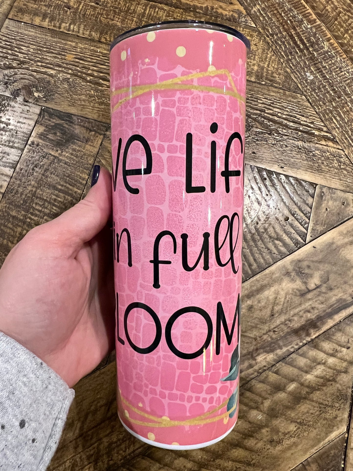 Ready to Ship! Live Life in Full Bloom 20 oz Sublimation Insulated Tumbler - Ladybug Designs, DIY Lifestyle