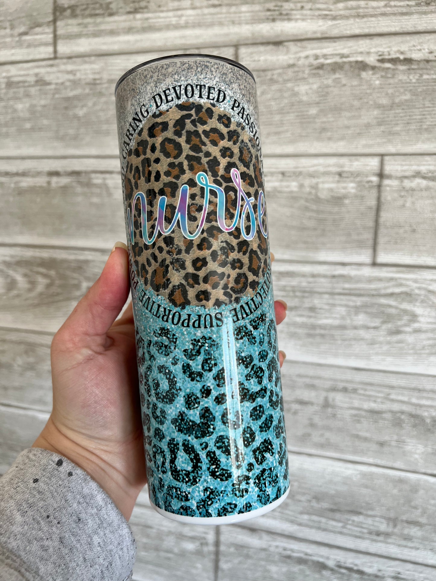 Leopard Nurse 20 oz Sublimation Insulated Tumbler