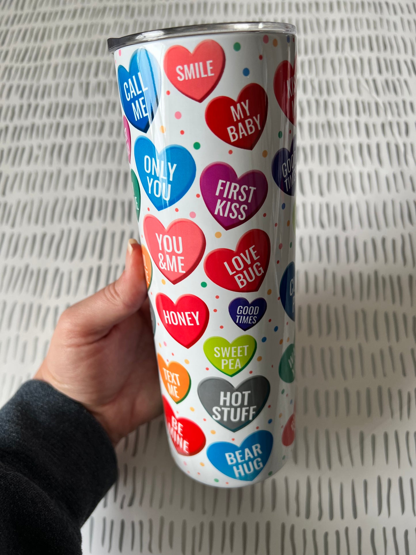 Ready to Ship! Conversation Hearts 20 oz Sublimation Insulated Tumbler - Ladybug Designs, DIY Lifestyle