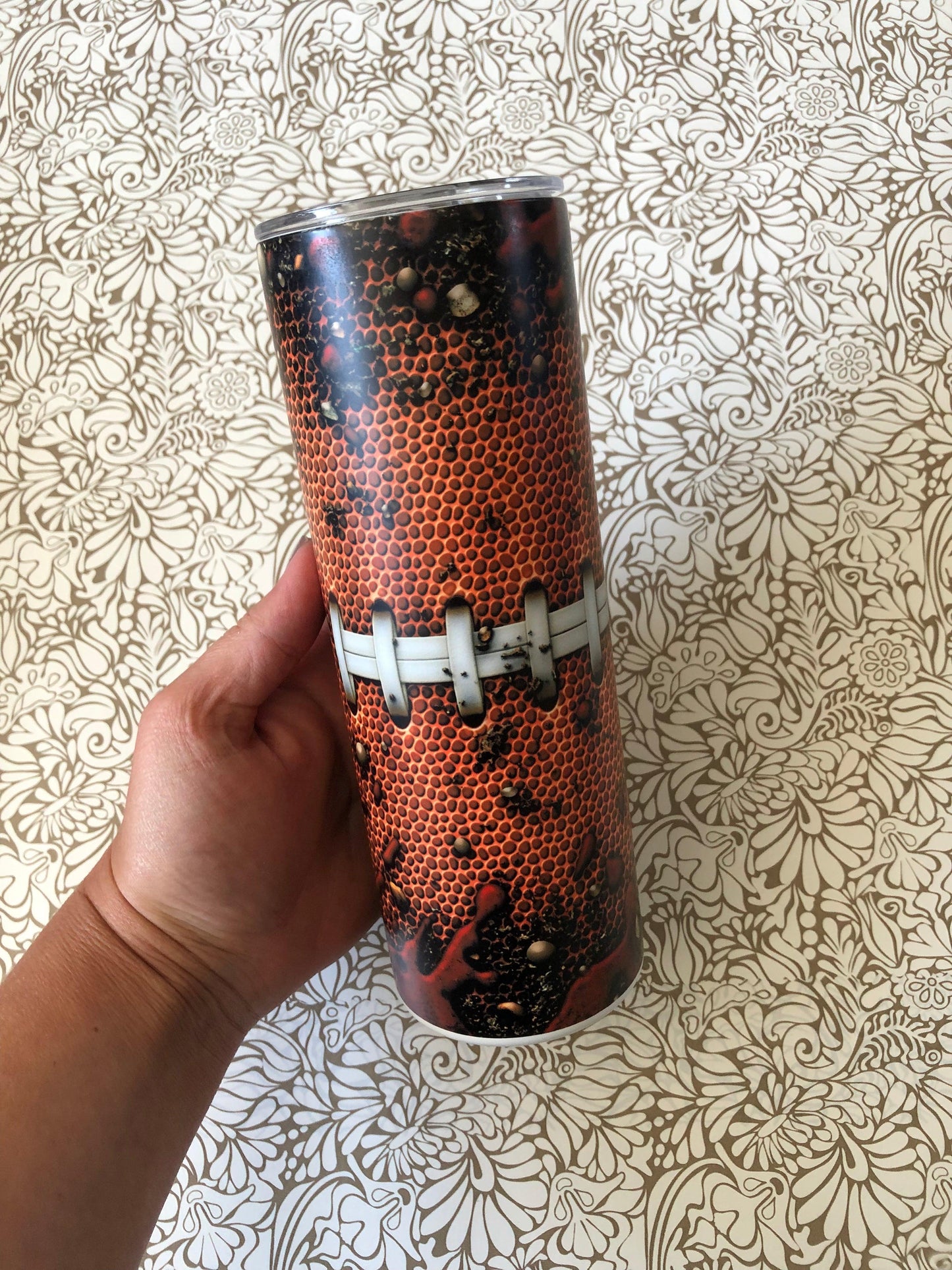 Ready to Ship! Football 20 oz Sublimation Insulated Matte Tumbler - Ladybug Designs, DIY Lifestyle