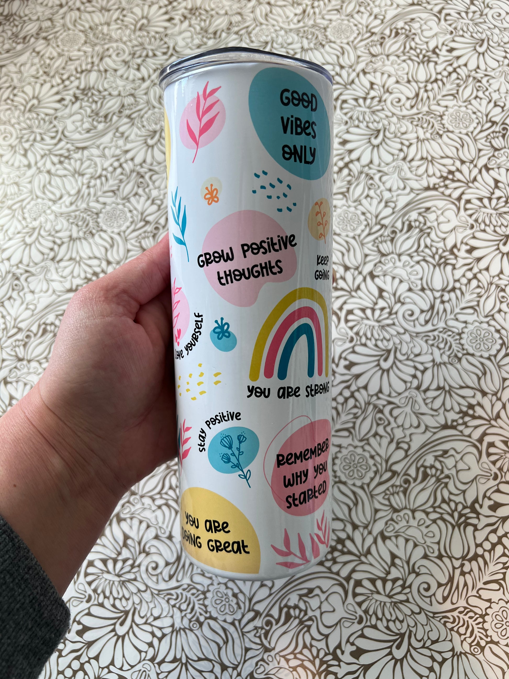 Ready to Ship! Motivational 20 oz Sublimation Insulated Tumbler - Ladybug Designs, DIY Lifestyle