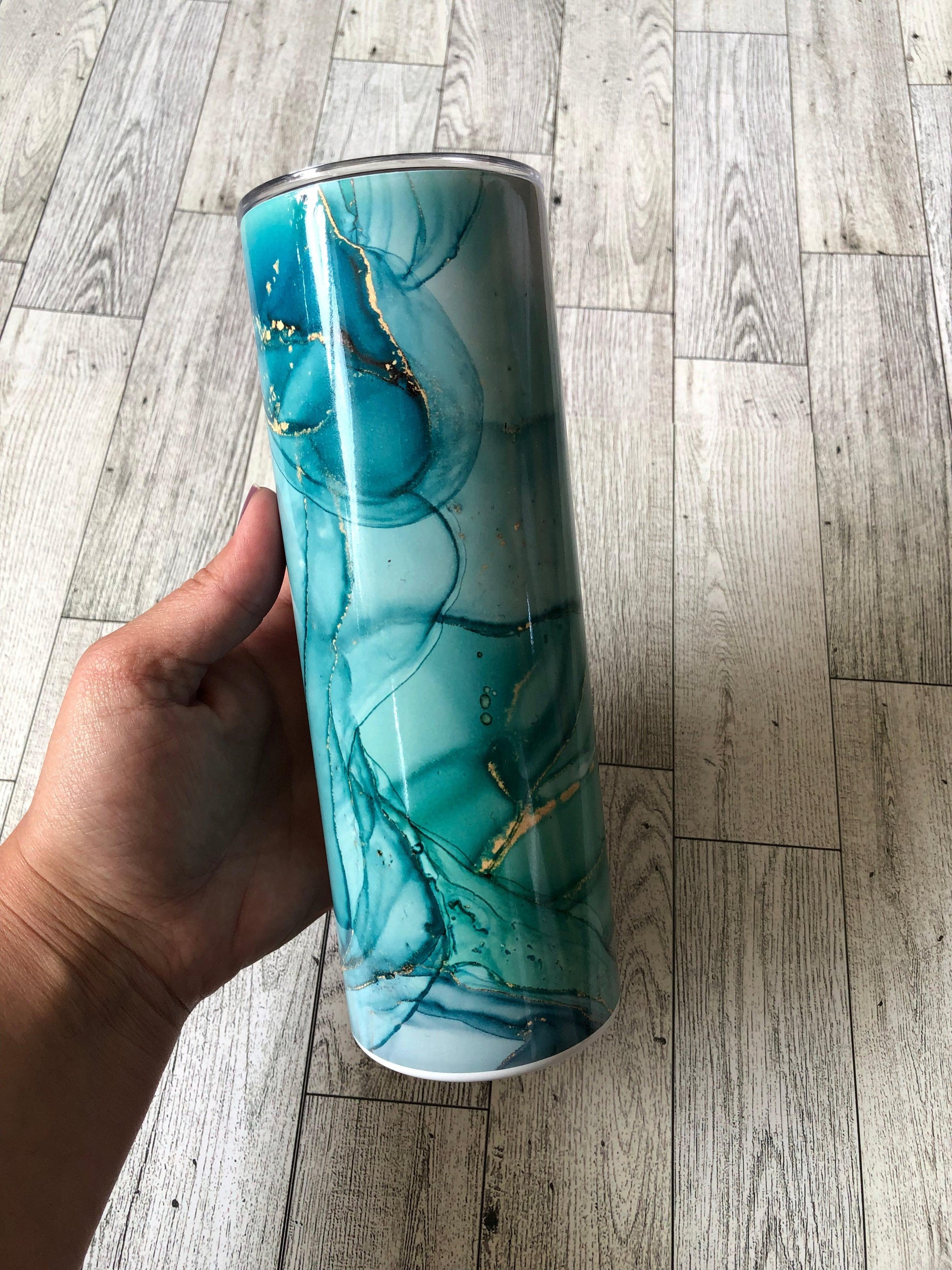 Ready to Ship! Green Gold 20 oz Insulated Sublimation Tumbler - Ladybug Designs, DIY Lifestyle