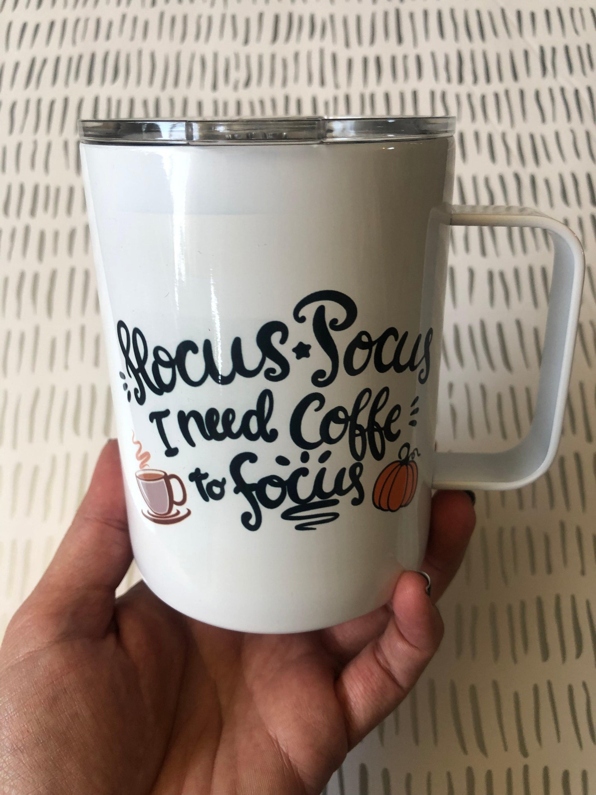 Ready to Ship! Hocus Pocus 10 oz Coffee/Camp Sublimation Insulated Mug - Ladybug Designs, DIY Lifestyle