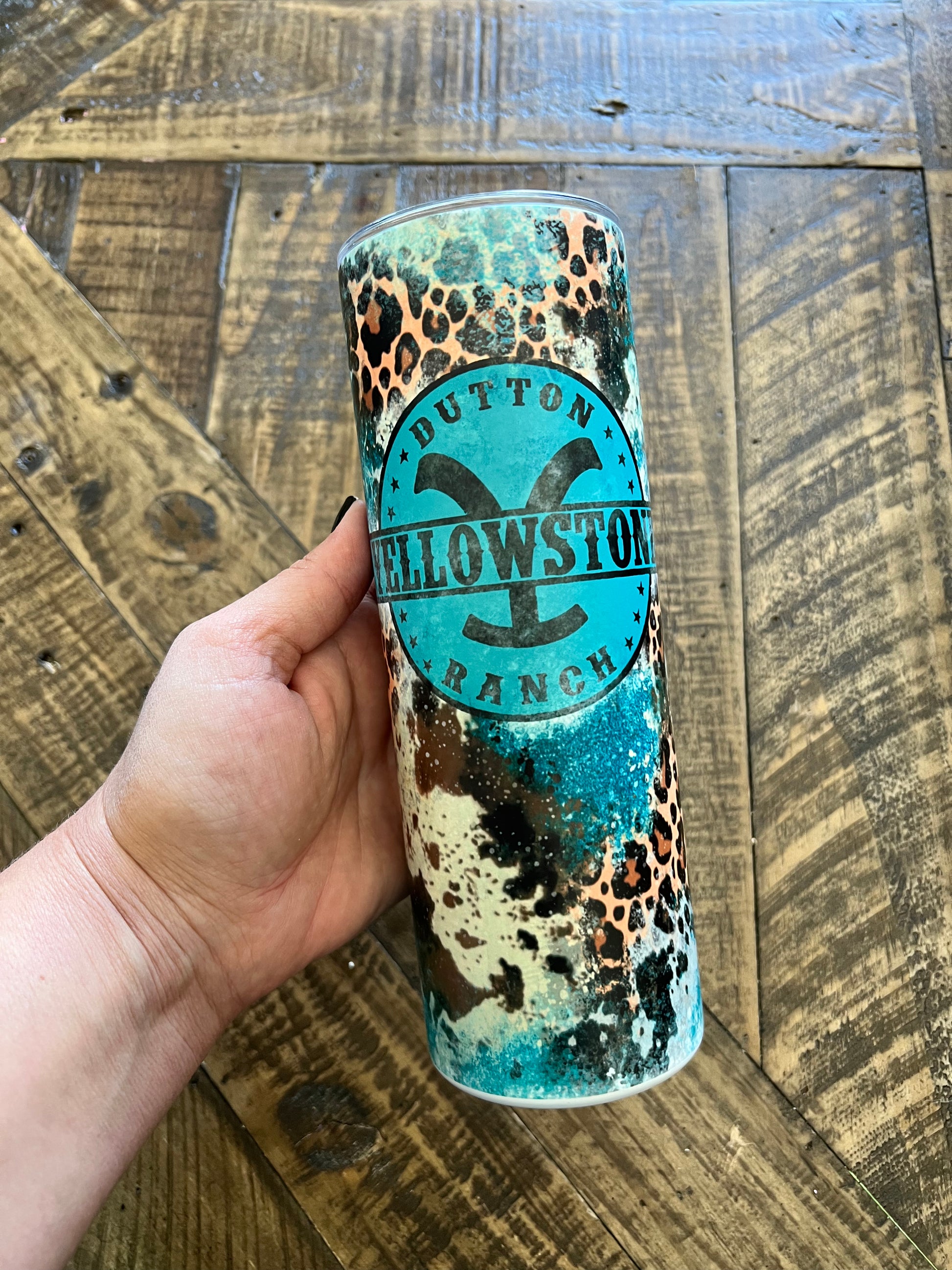 Ready to Ship! Teal Western Yellowstone 20 oz Sublimation Insulated Matte Tumbler - Ladybug Designs, DIY Lifestyle