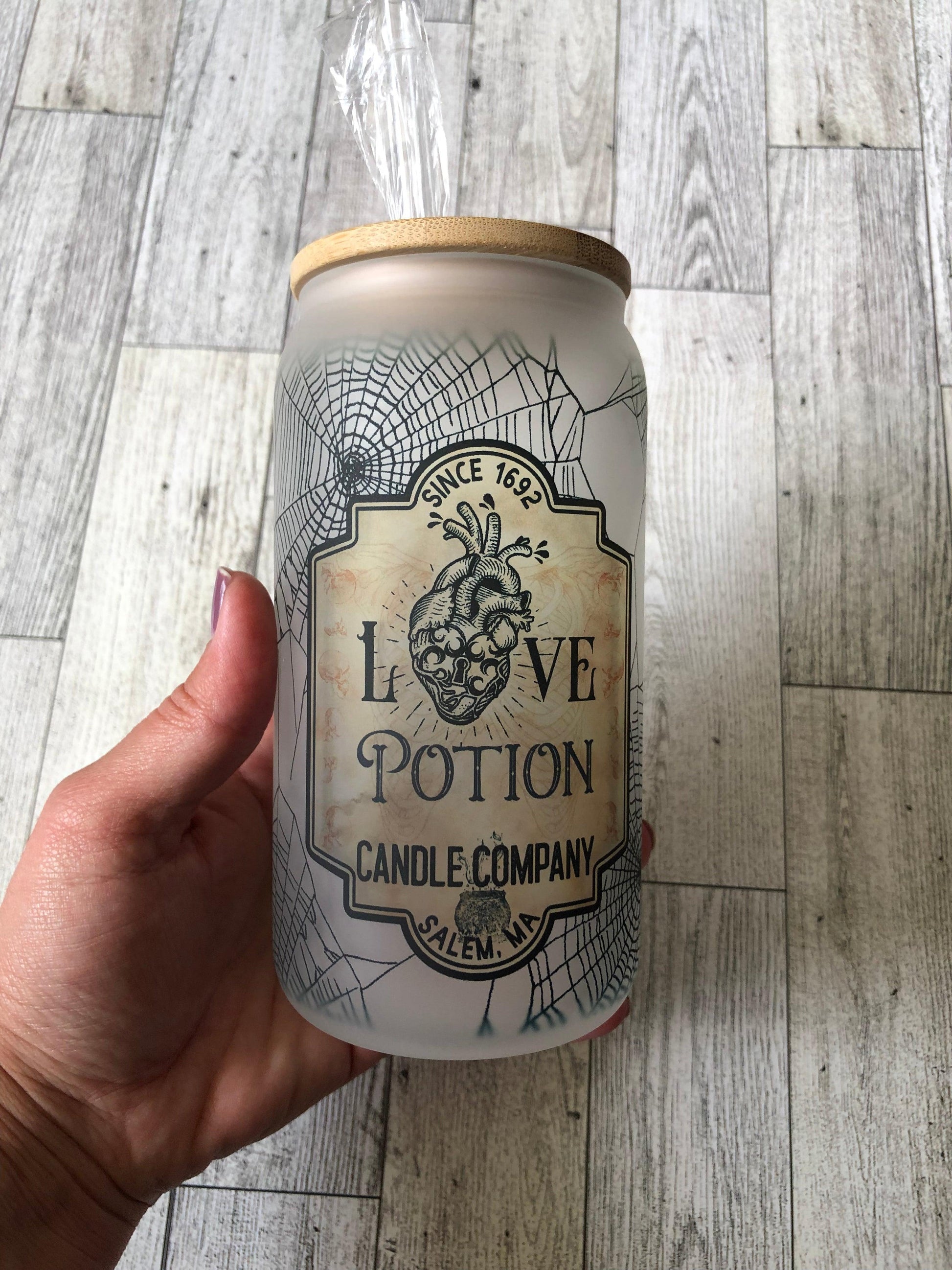 Ready to Ship! Love Potion 16 oz Frosted Sublimation Beer Can Glass - Ladybug Designs, DIY Lifestyle