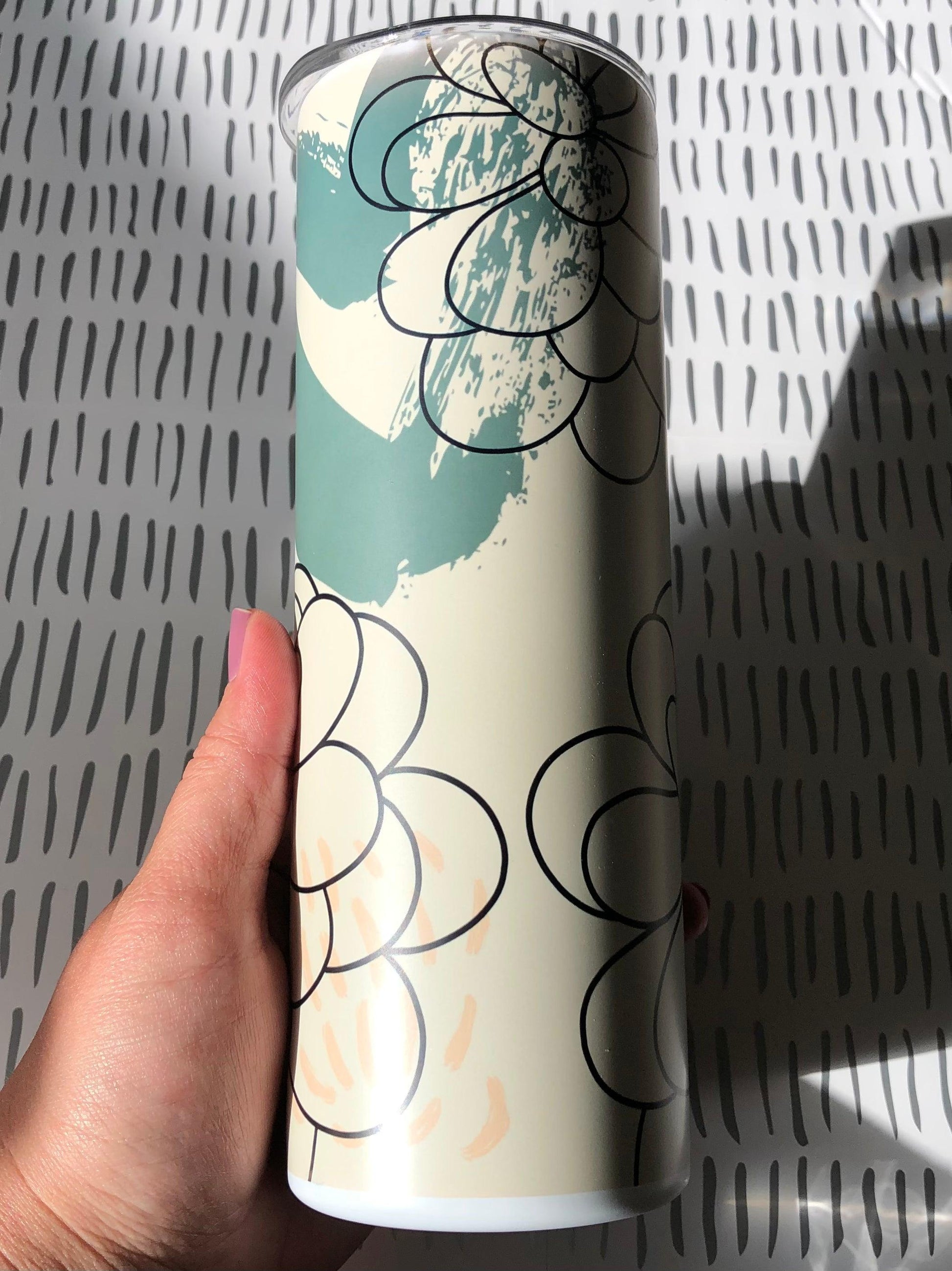 Ready to Ship! Succulent 20 oz Matte Sublimation Insulated Tumbler - Ladybug Designs, DIY Lifestyle