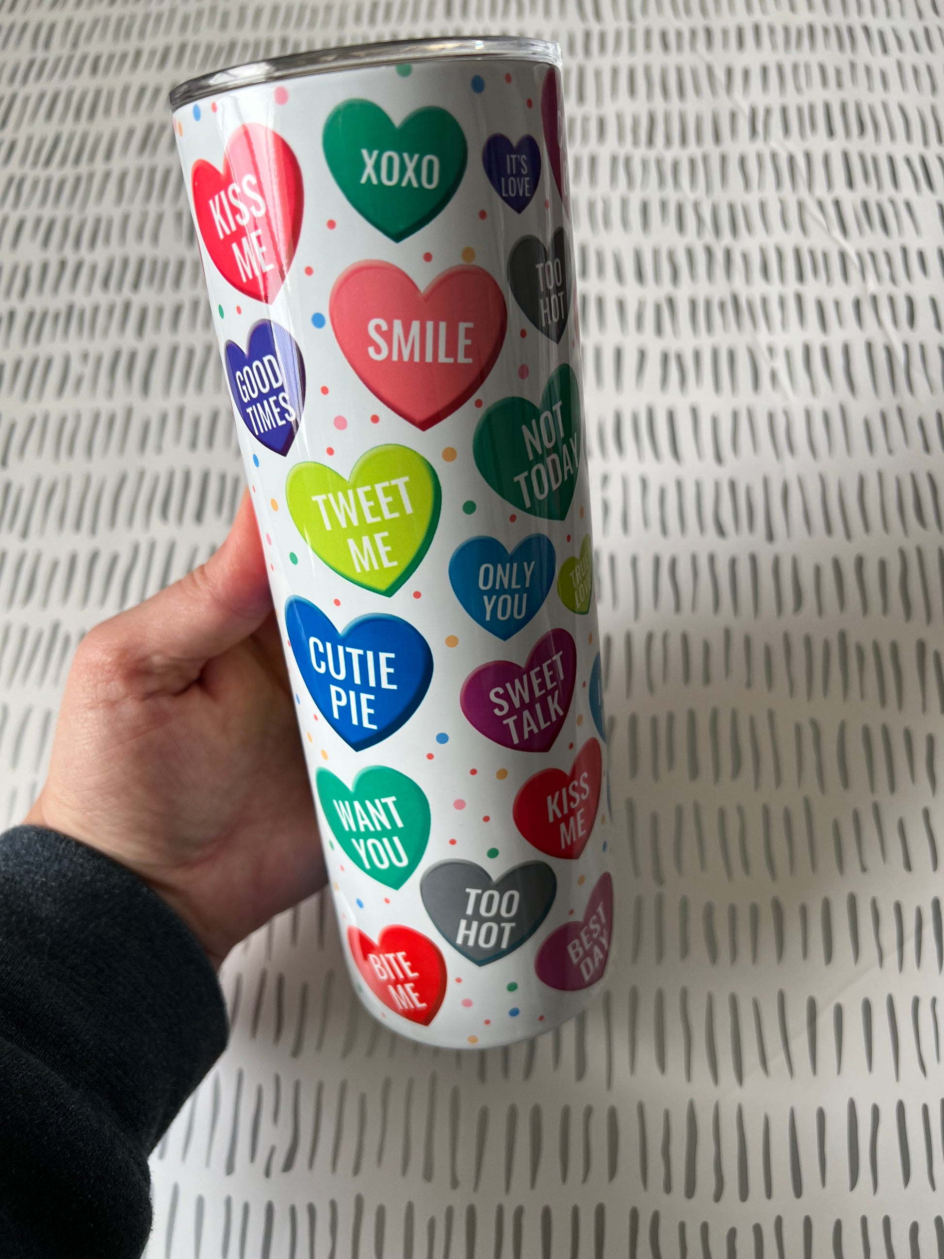 Ready to Ship! Conversation Hearts 20 oz Sublimation Insulated Tumbler - Ladybug Designs, DIY Lifestyle