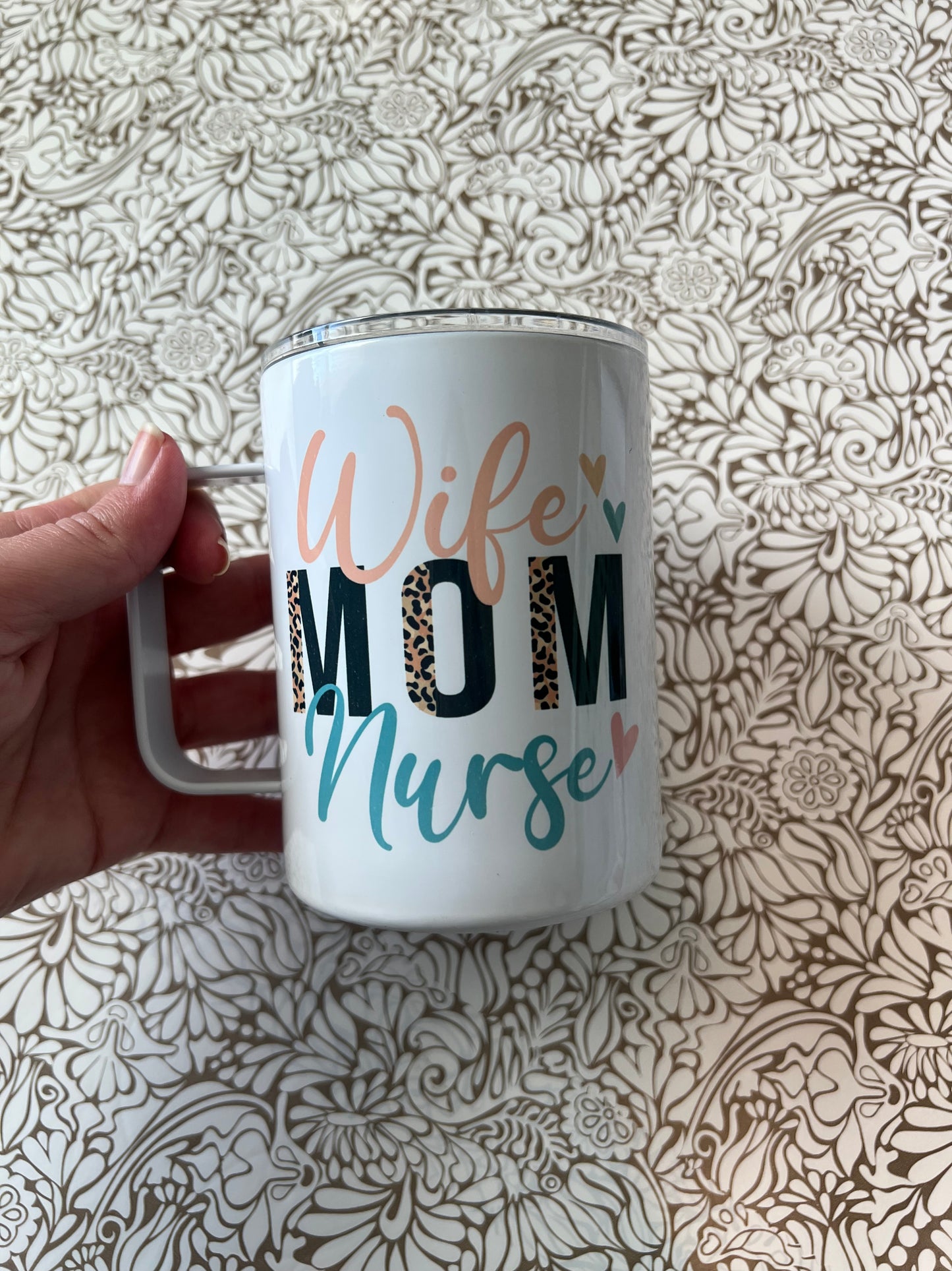 Ready to Ship! Wife Mom Nurse10 oz Sublimation Coffee/Camp Mug - Ladybug Designs, DIY Lifestyle