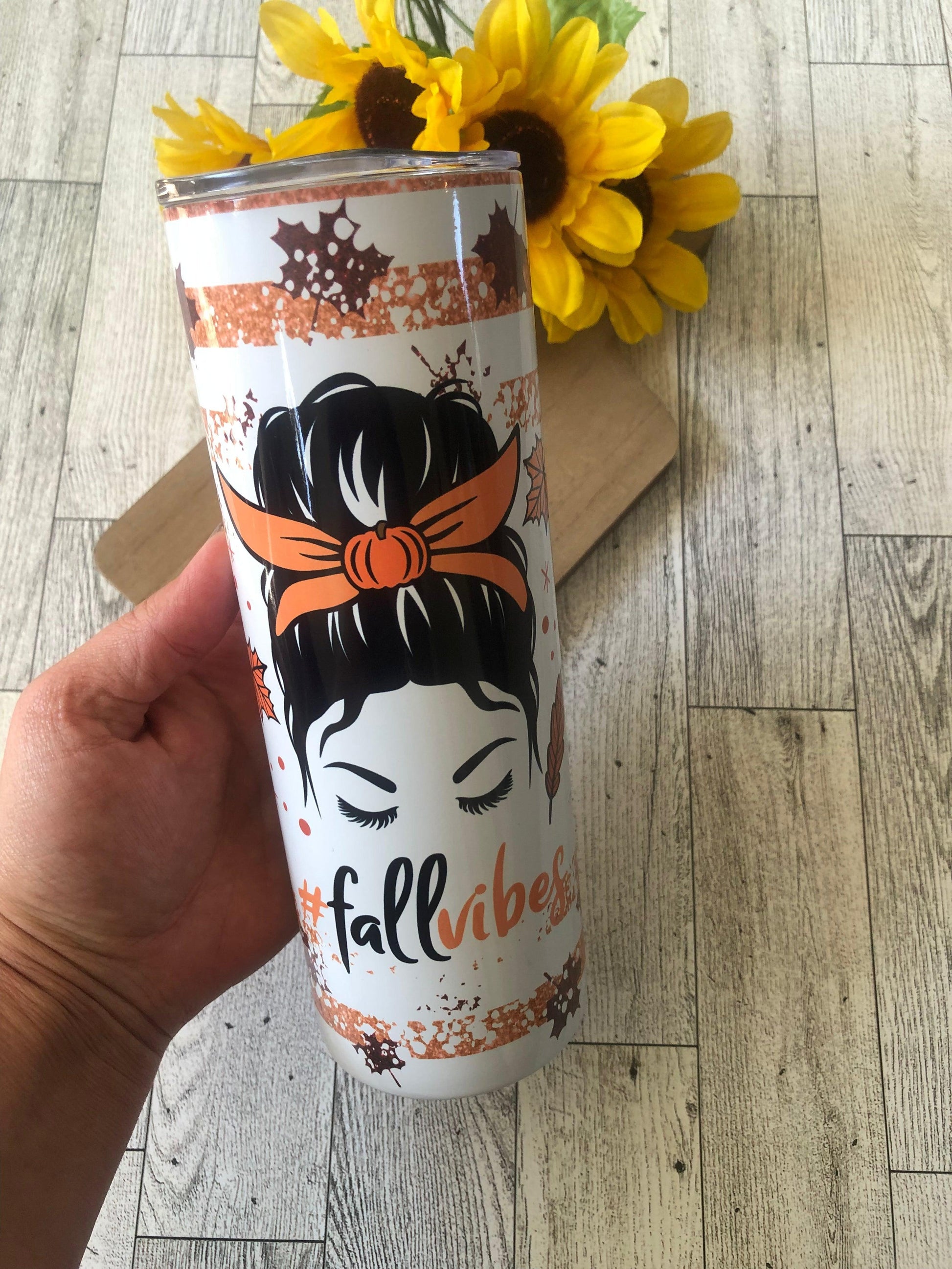 Ready to Ship! Fall Vibes 20 oz Sublimation Insulated Tumbler - Ladybug Designs, DIY Lifestyle