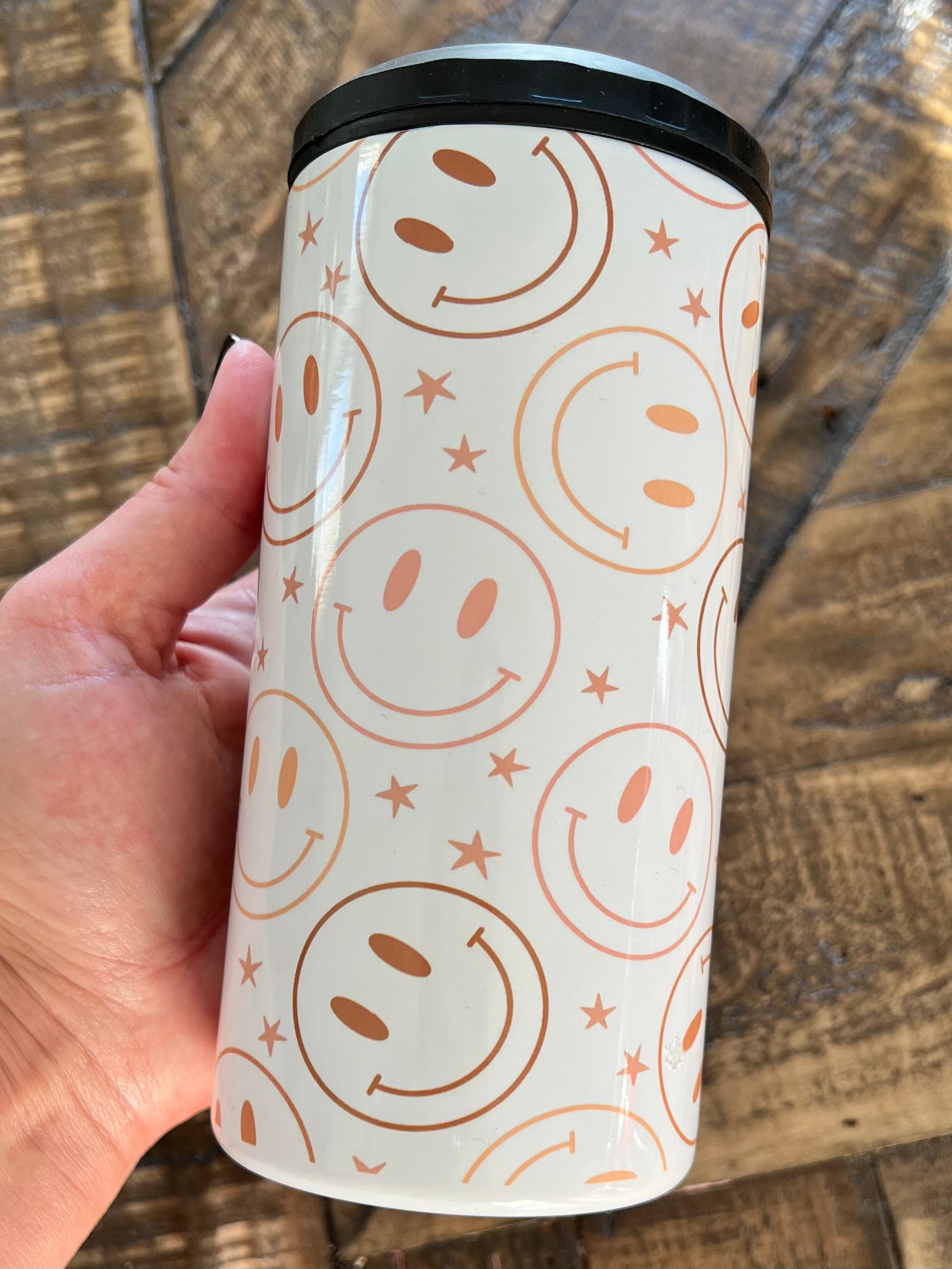 Ready to Ship! 4 in 1 Smiley Faces Sublimation Can Cooler - Ladybug Designs, DIY Lifestyle