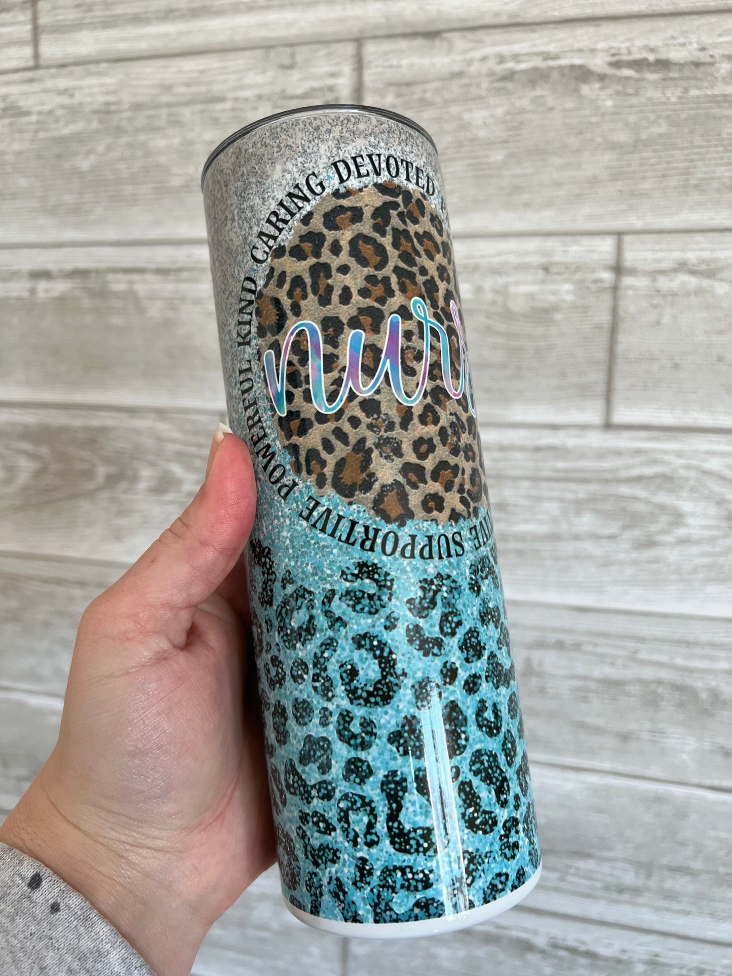 Leopard Nurse 20 oz Sublimation Insulated Tumbler