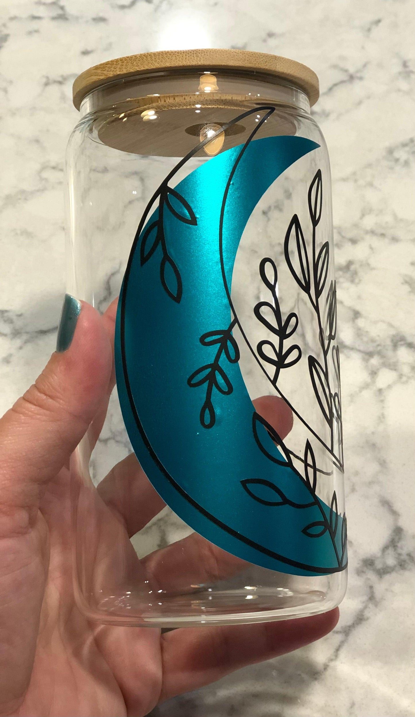 Ready to Ship! Boho Moon 16 oz Beer Can Glass - Ladybug Designs, DIY Lifestyle