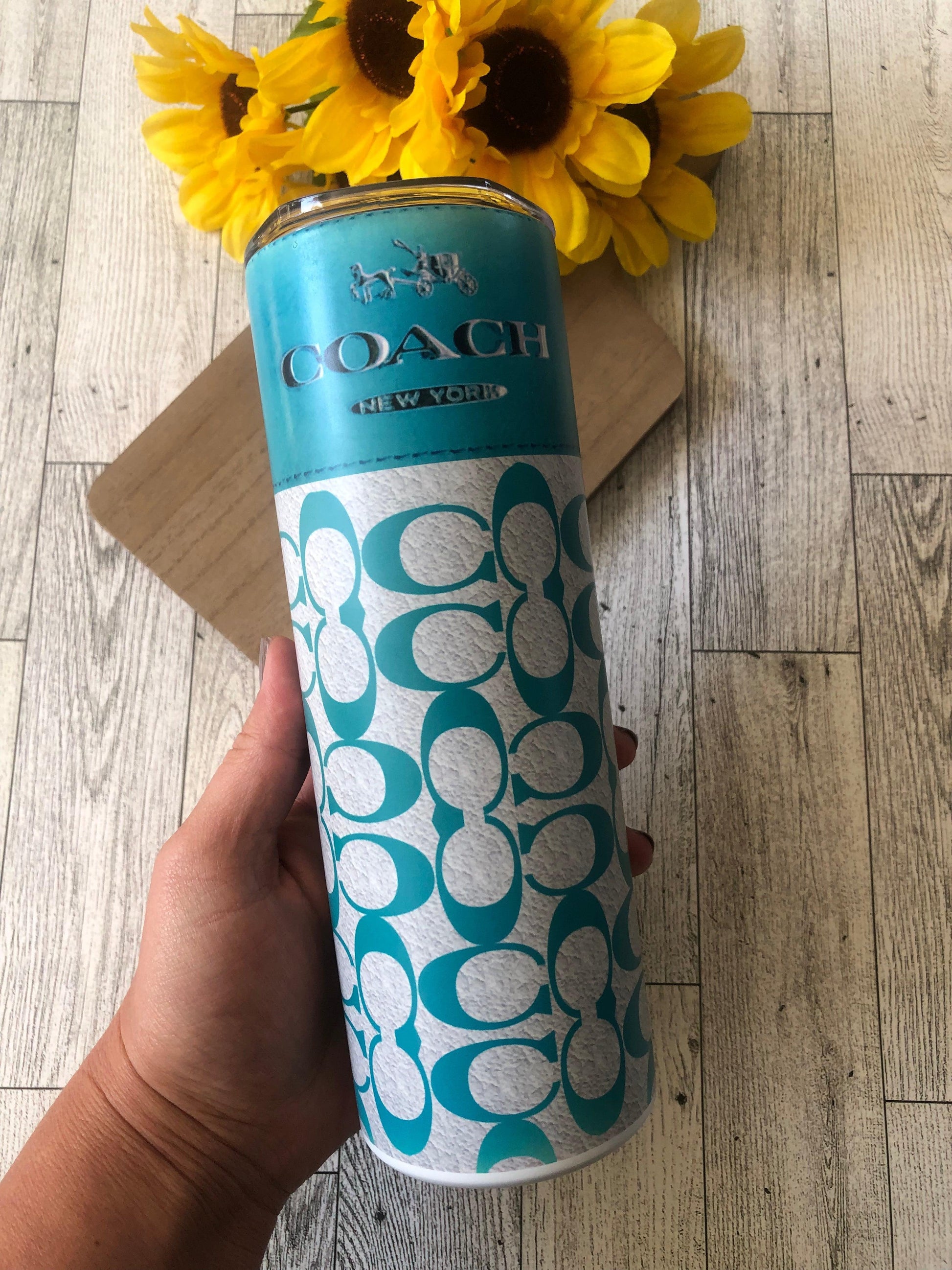 Ready to Ship! Teal Coach 20 oz Sublimated Insulated Matte Tumbler - Ladybug Designs, DIY Lifestyle