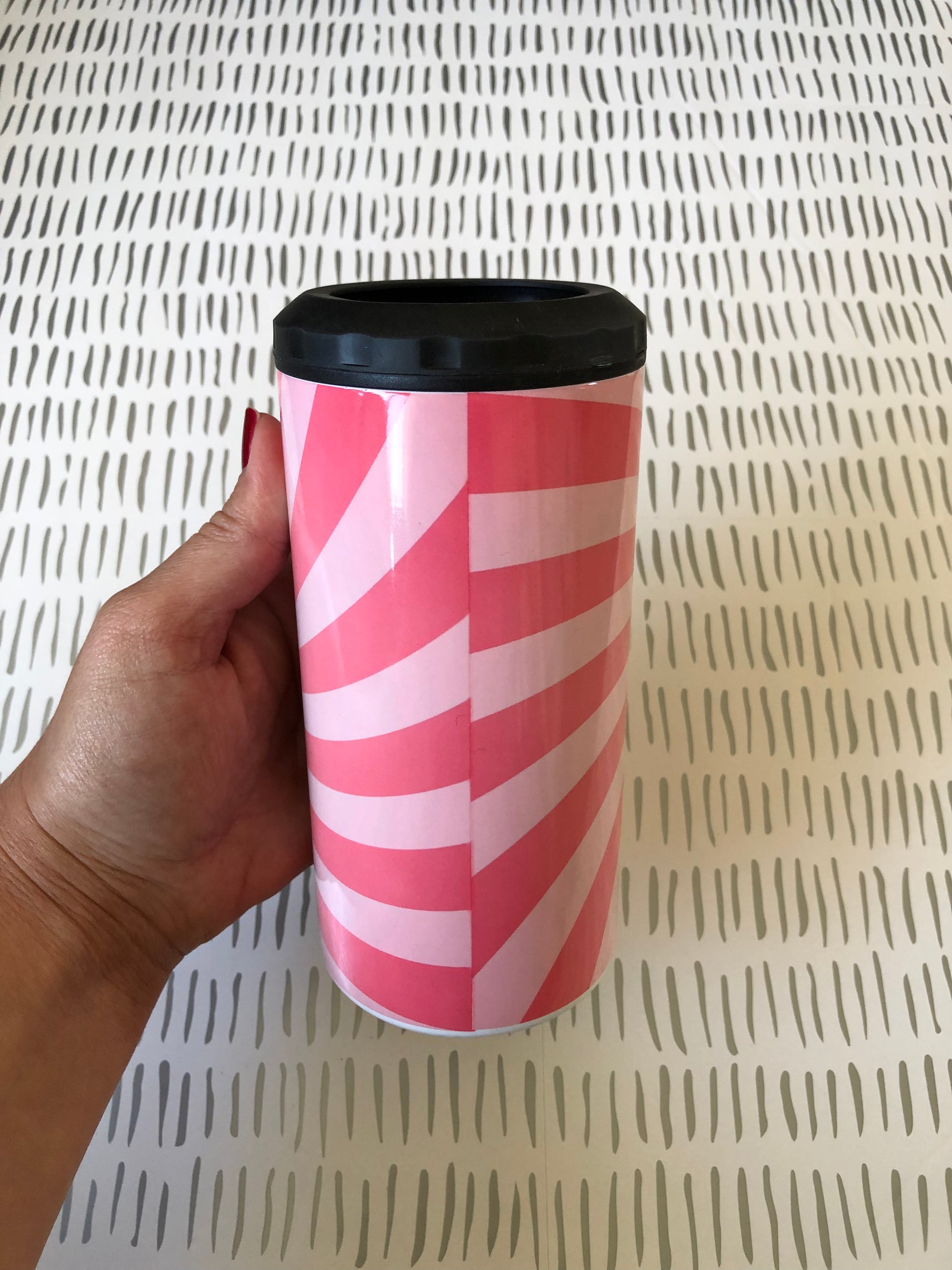 Ready to Ship! 4 in 1 Pink Swirl Sublimation Can Cooler - Ladybug Designs, DIY Lifestyle