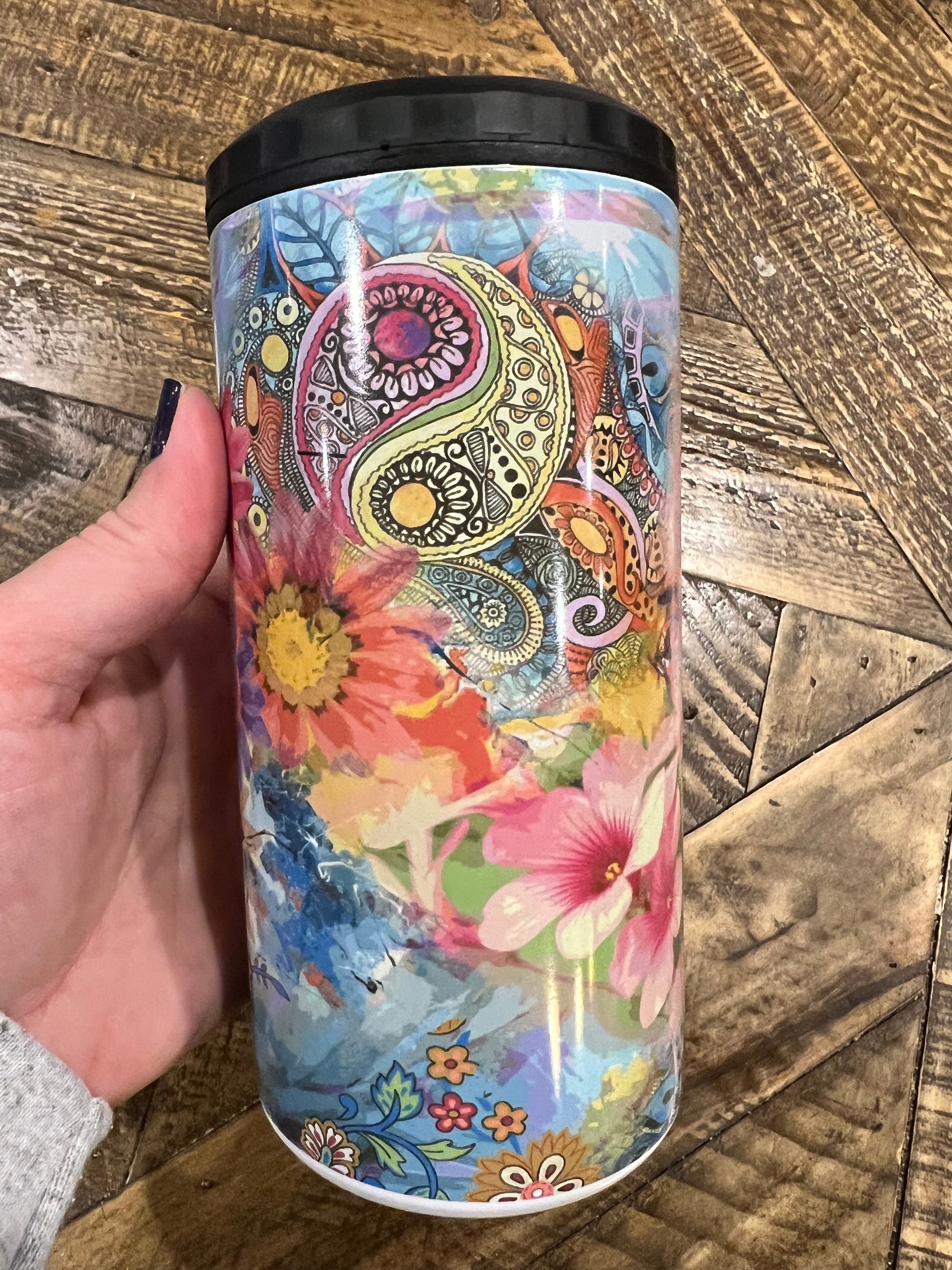 Ready to Ship! Watercolor Floral 4 in 1 Sublimation Can Cooler - Ladybug Designs, DIY Lifestyle