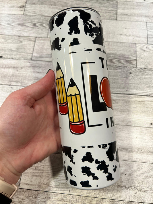 Ready to Ship! Teach Love Inspire 20 oz Sublimation Insulated Tumbler - Ladybug Designs, DIY Lifestyle