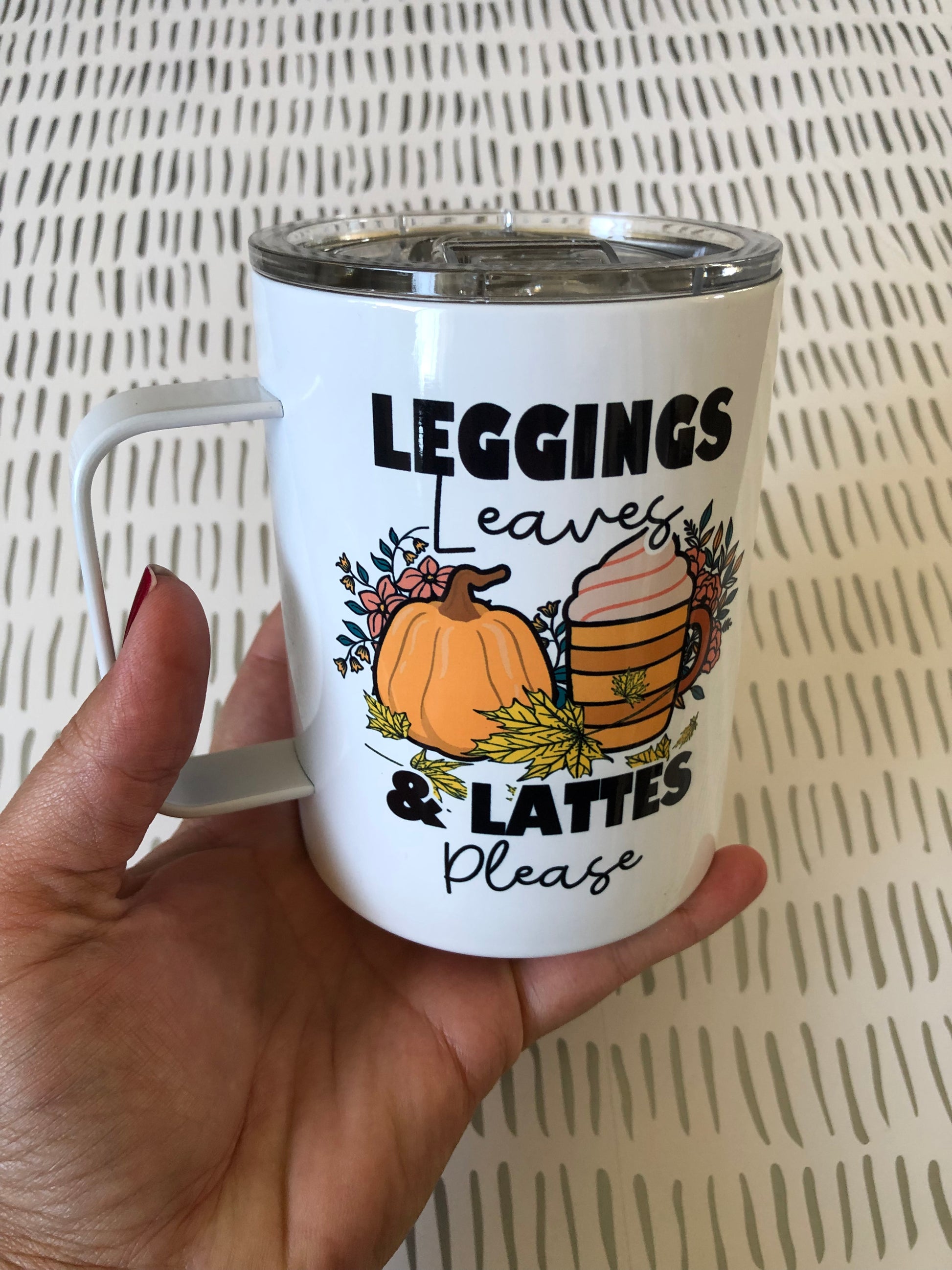 Ready to Ship! Leggings, Leaves & Lattes 10 oz Sublimation Coffee/Camp Mug - Ladybug Designs, DIY Lifestyle