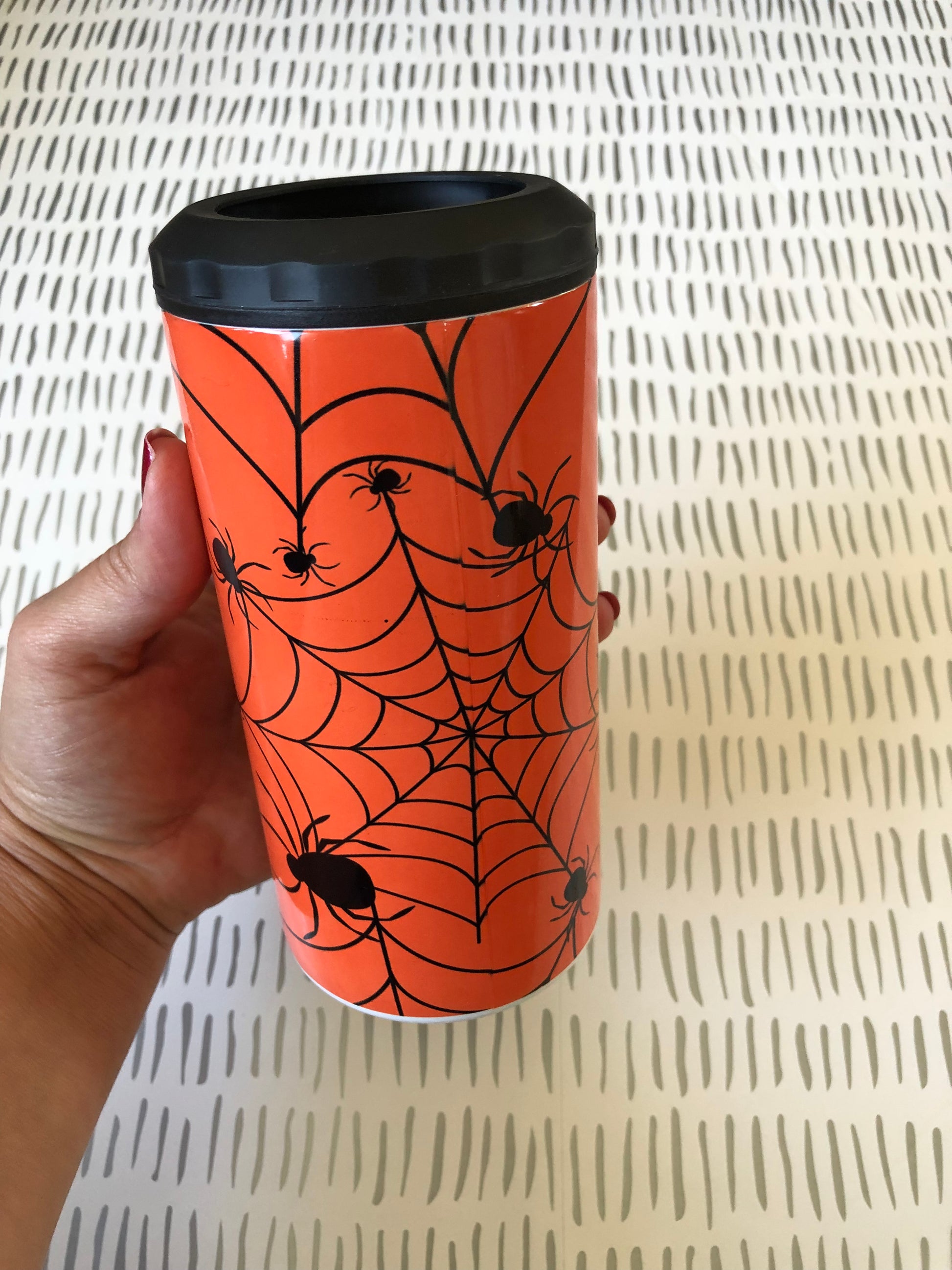 Ready to Ship! 4 in 1 Halloween Spider Web Sublimation Can Cooler - Ladybug Designs, DIY Lifestyle