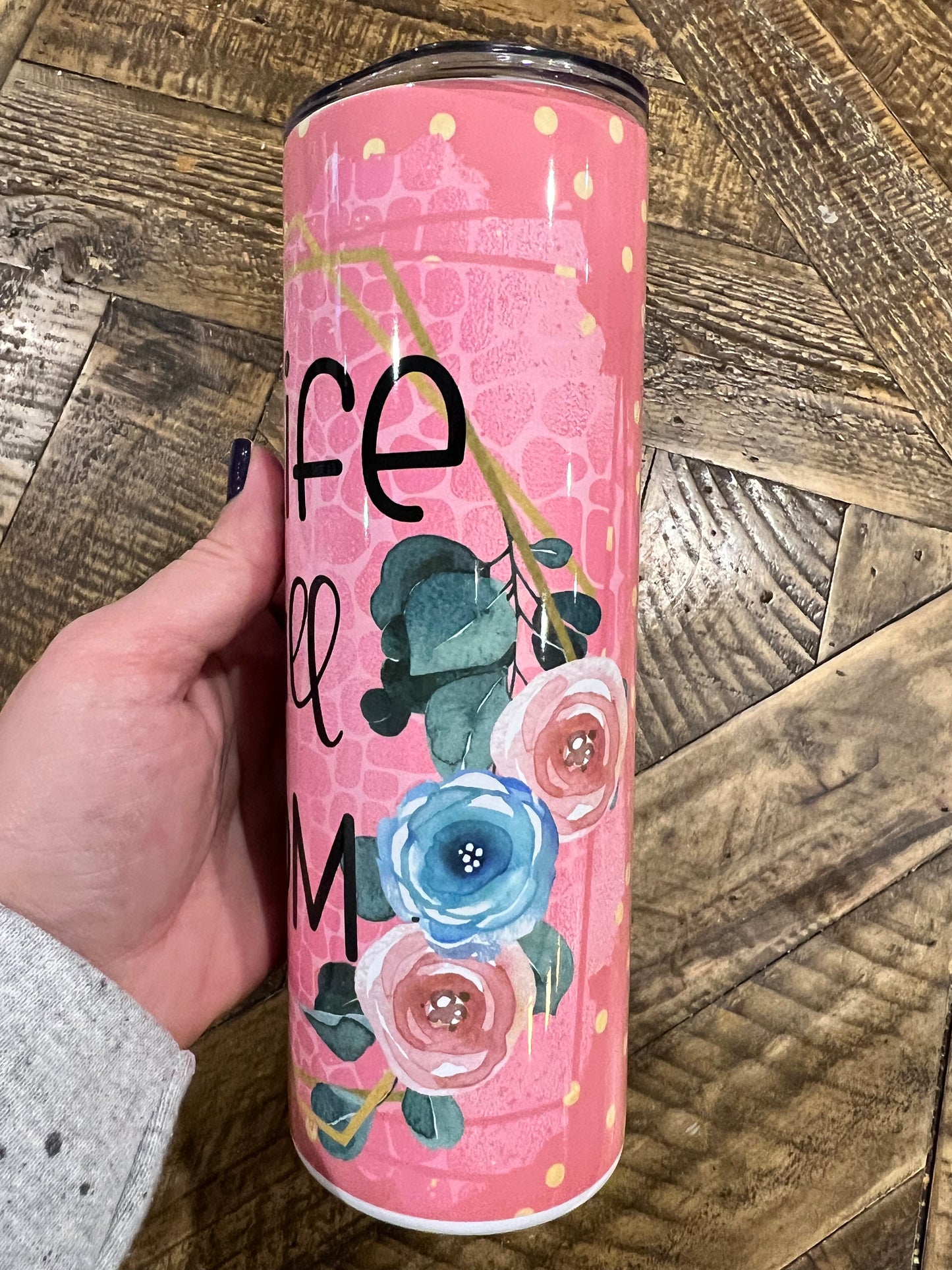 Ready to Ship! Live Life in Full Bloom 20 oz Sublimation Insulated Tumbler - Ladybug Designs, DIY Lifestyle