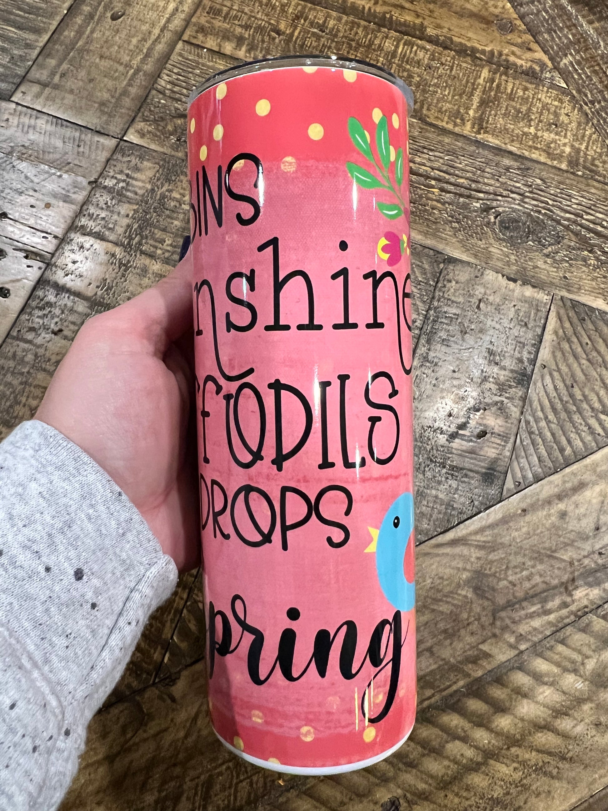 Ready to Ship! Robins Sunshine Daffodils Spring 20 oz Sublimation Insulated Tumbler - Ladybug Designs, DIY Lifestyle